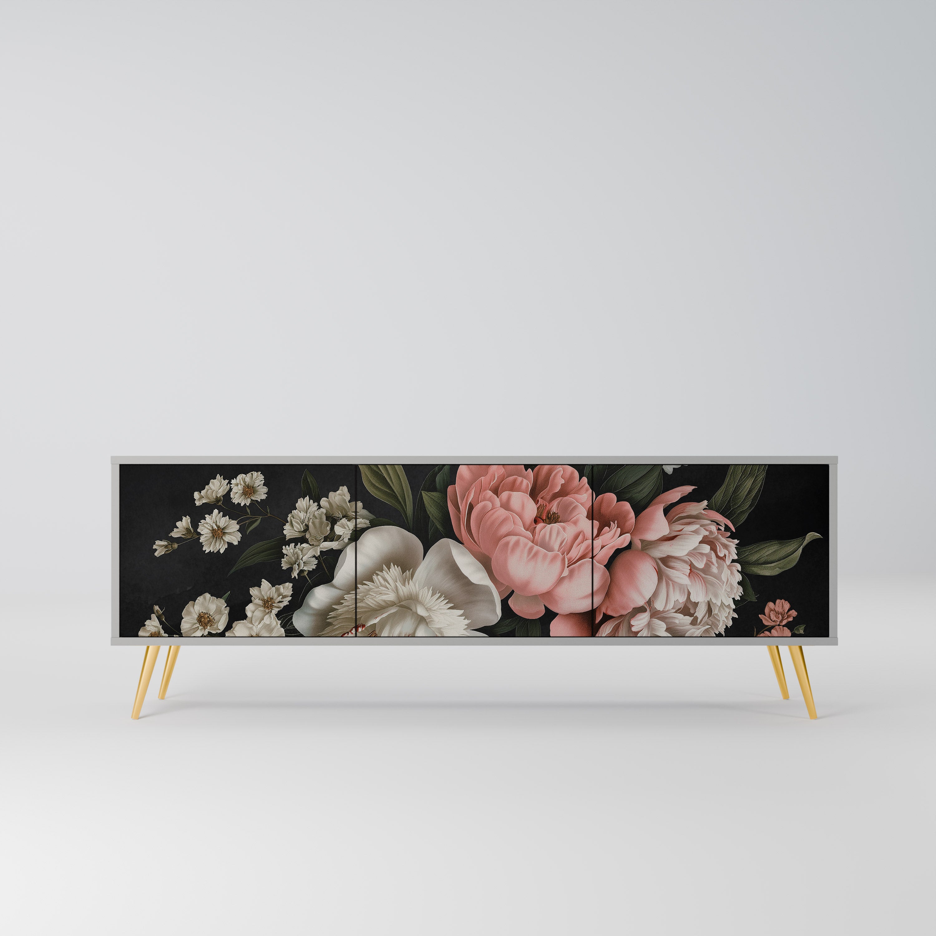 LUSH ELEGANCE Szafka RTV 3-drzwiowa korpus Szary