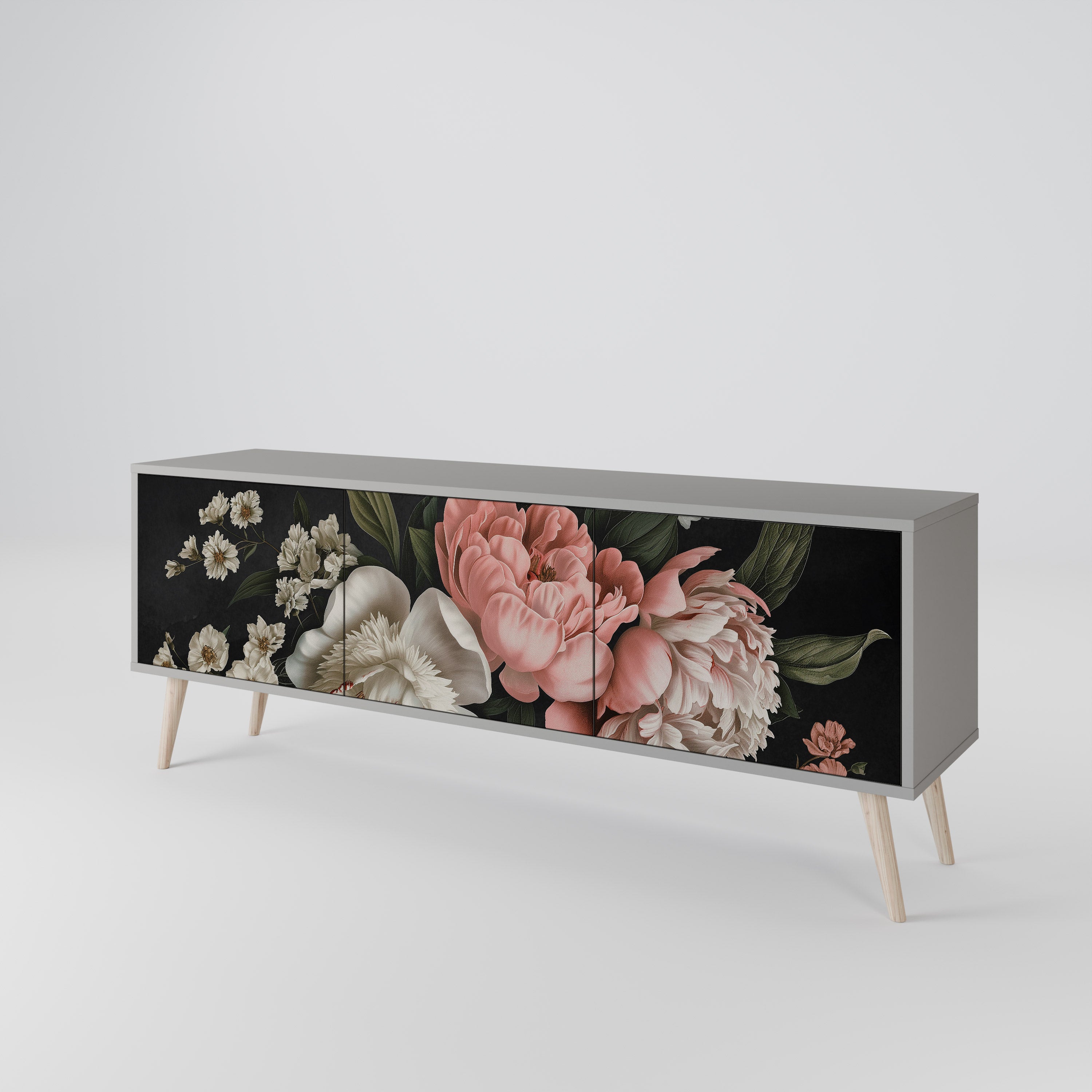 LUSH ELEGANCE Szafka RTV 3-drzwiowa korpus Szary