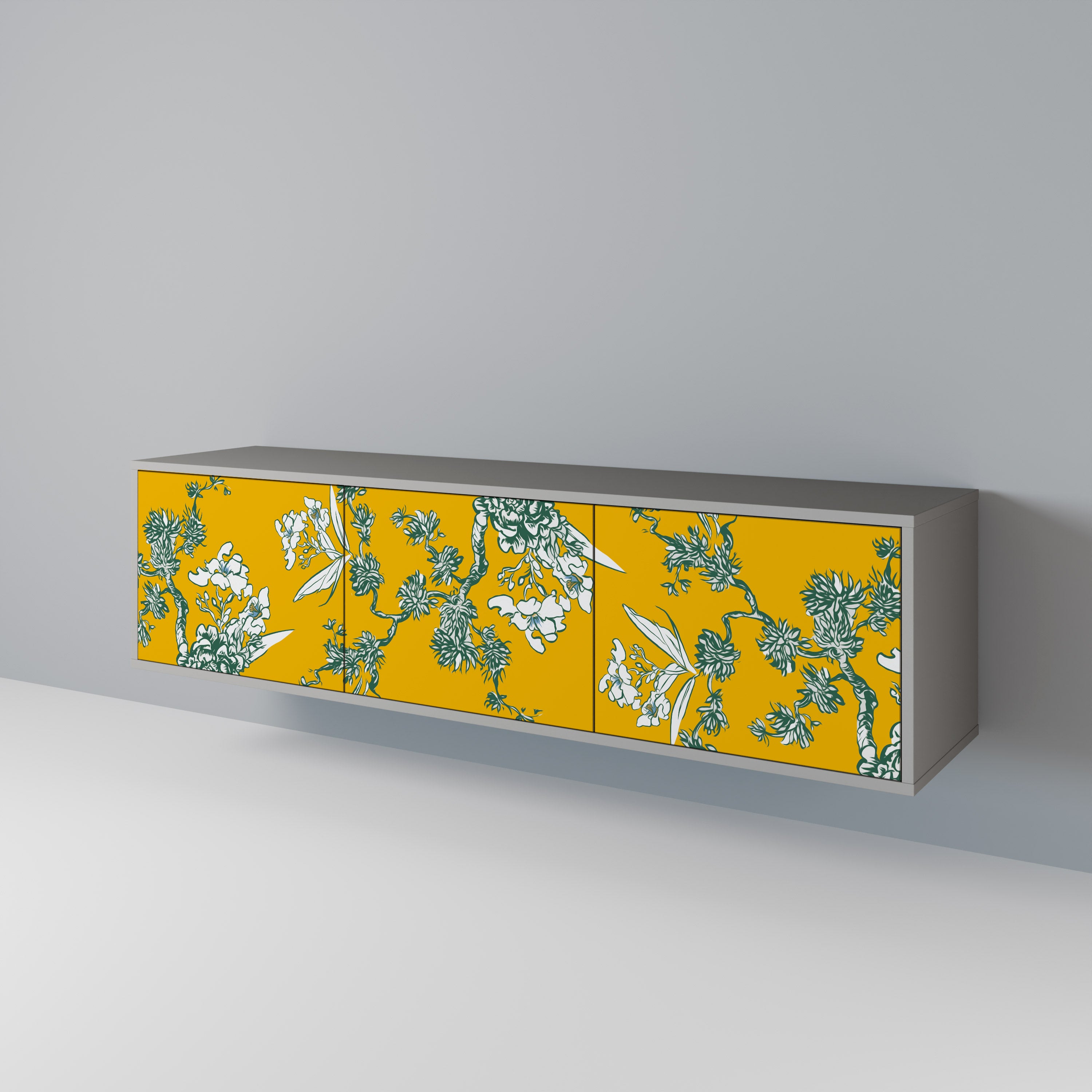 YELLOW CHINOISERIE Szafka RTV 3-drzwiowa korpus Szary