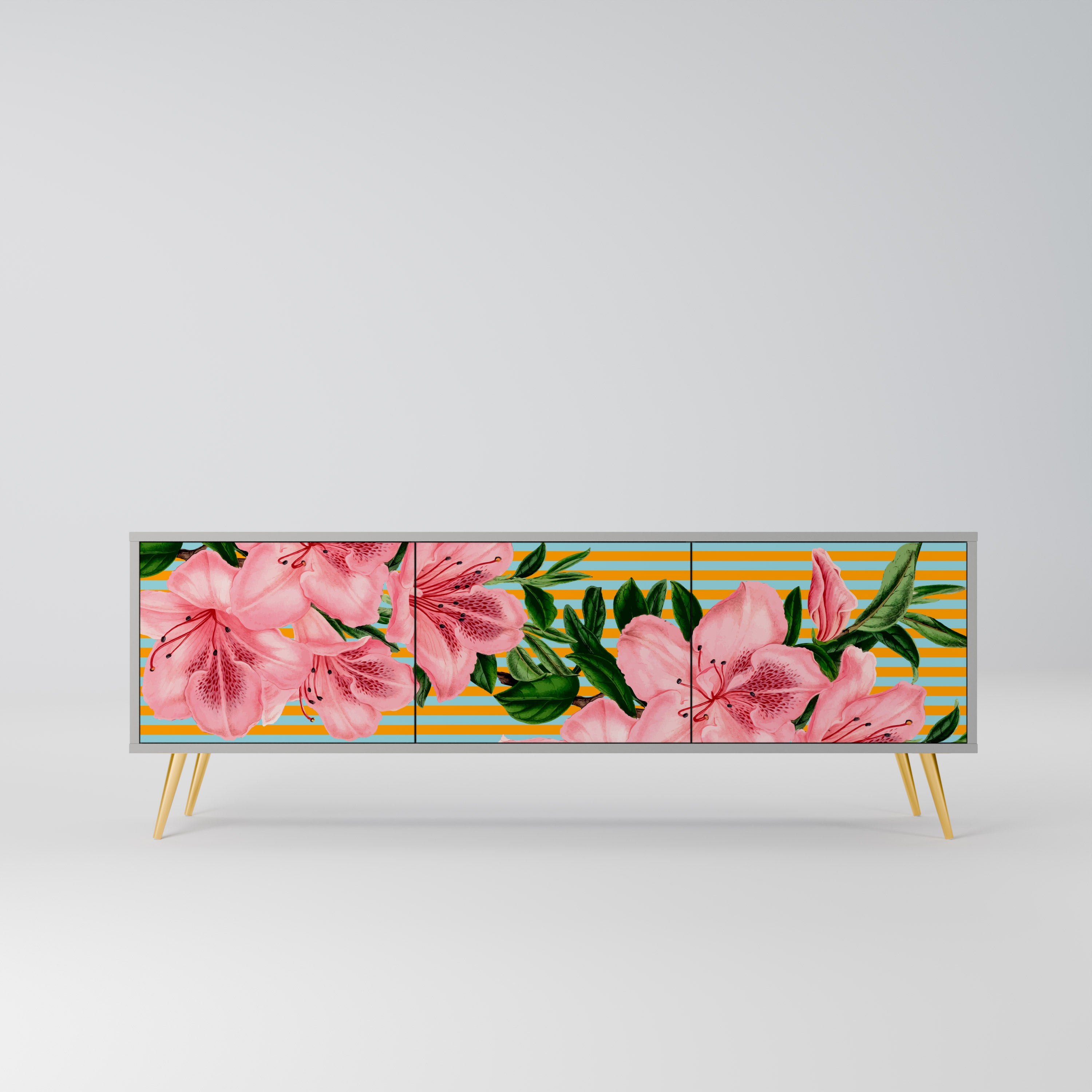 FRAGILE BEAUTY Szafka RTV 3-drzwiowa korpus Szary