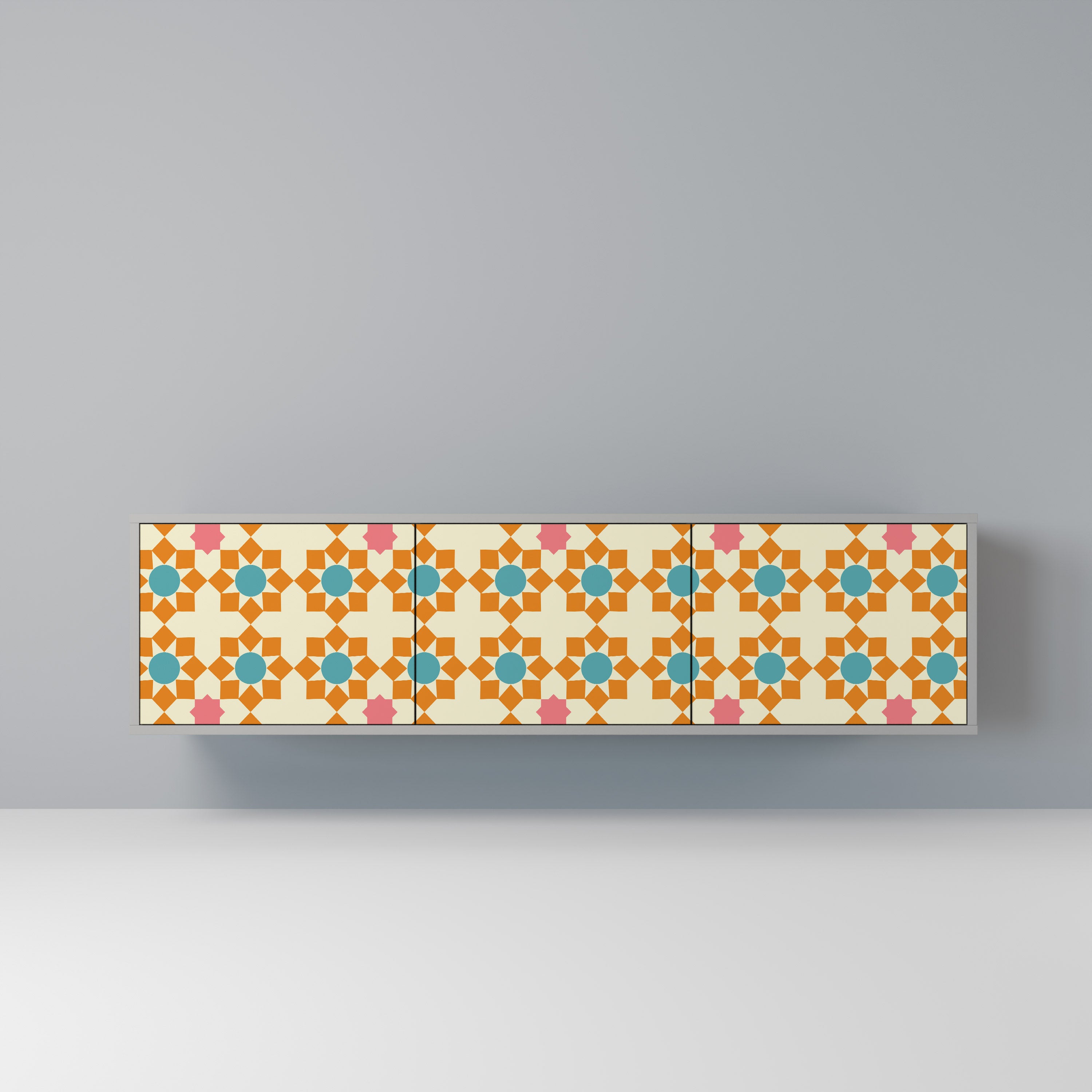 FLORAL DECOR Szafka RTV 3-drzwiowa korpus Szary