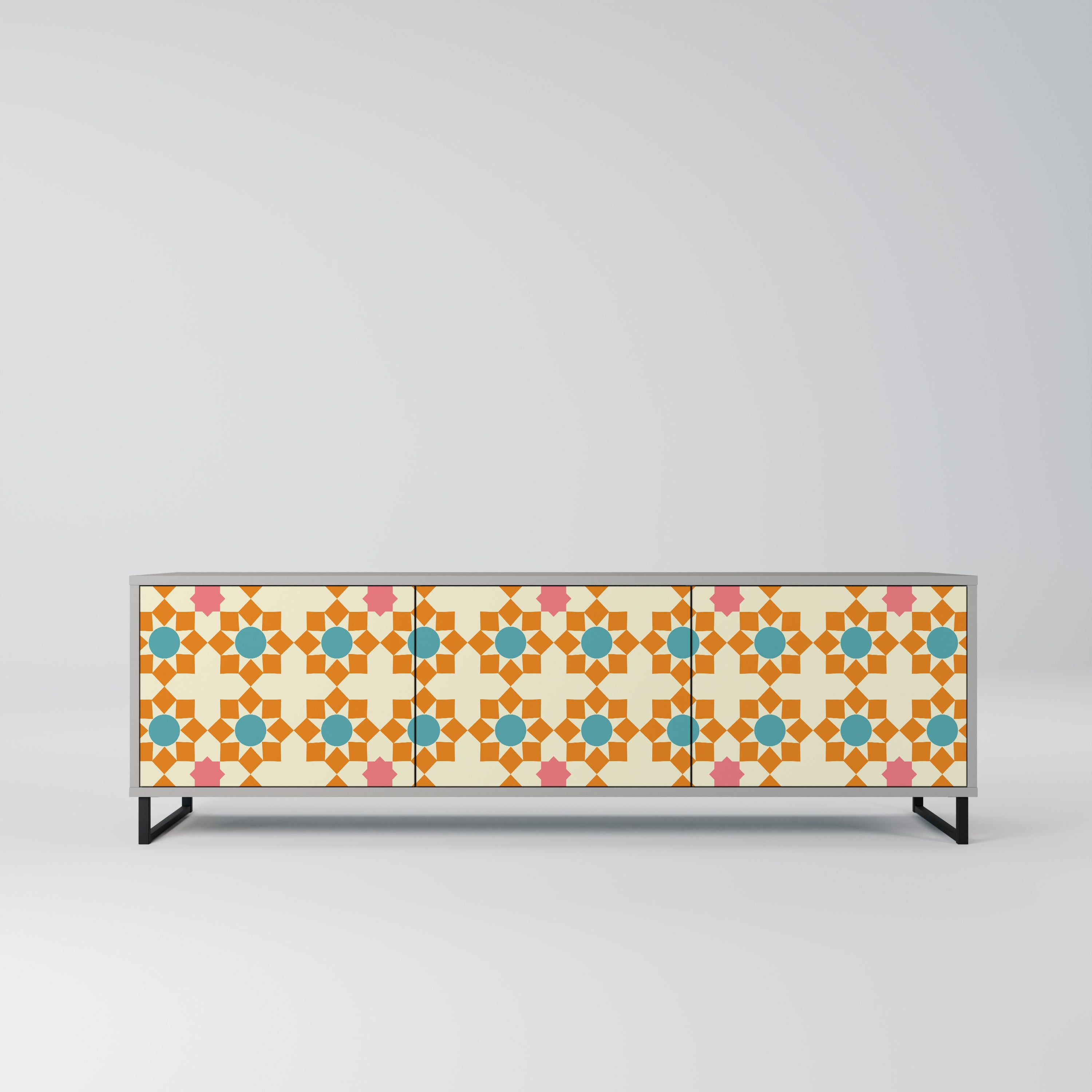 FLORAL DECOR Szafka RTV 3-drzwiowa korpus Szary