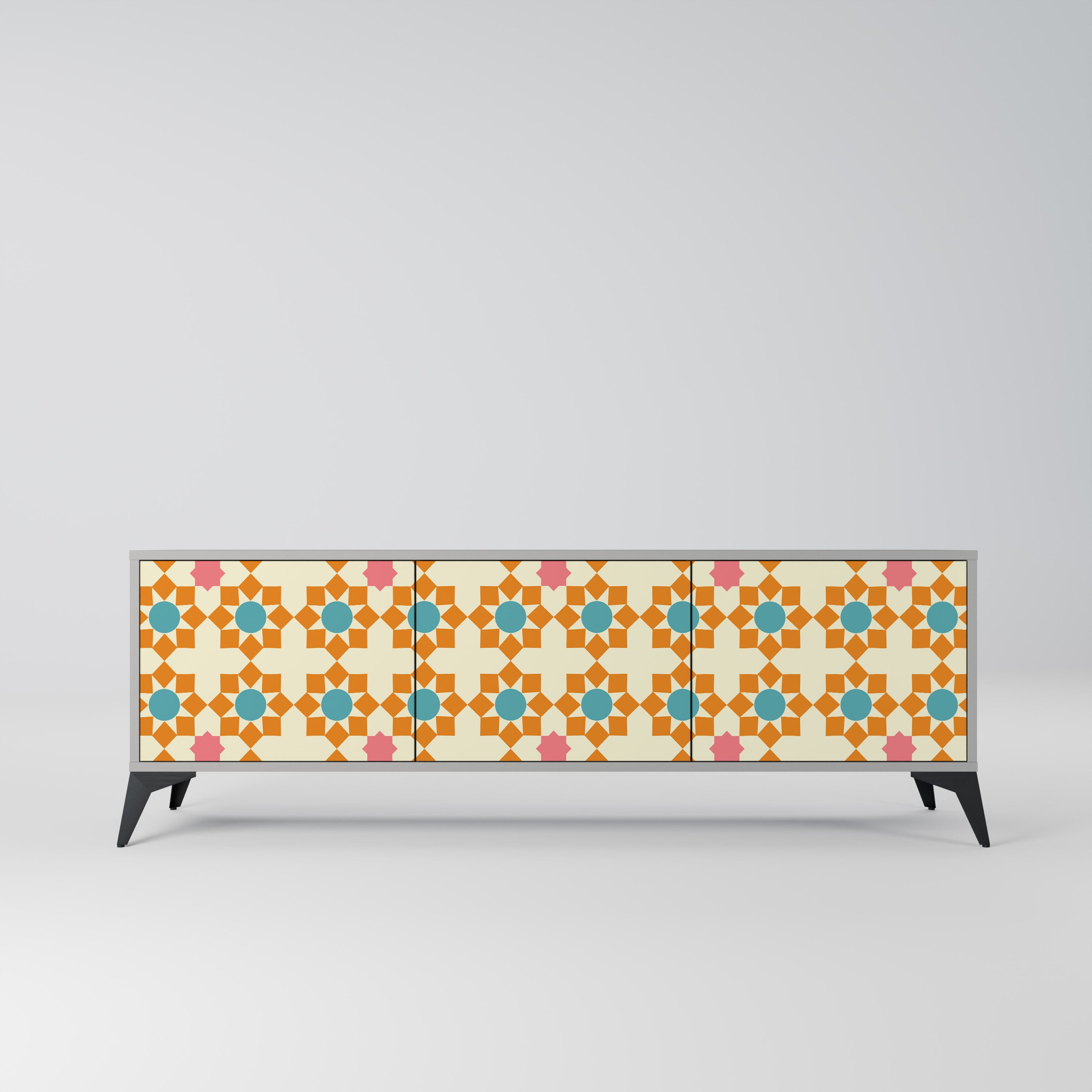 FLORAL DECOR Szafka RTV 3-drzwiowa korpus Szary