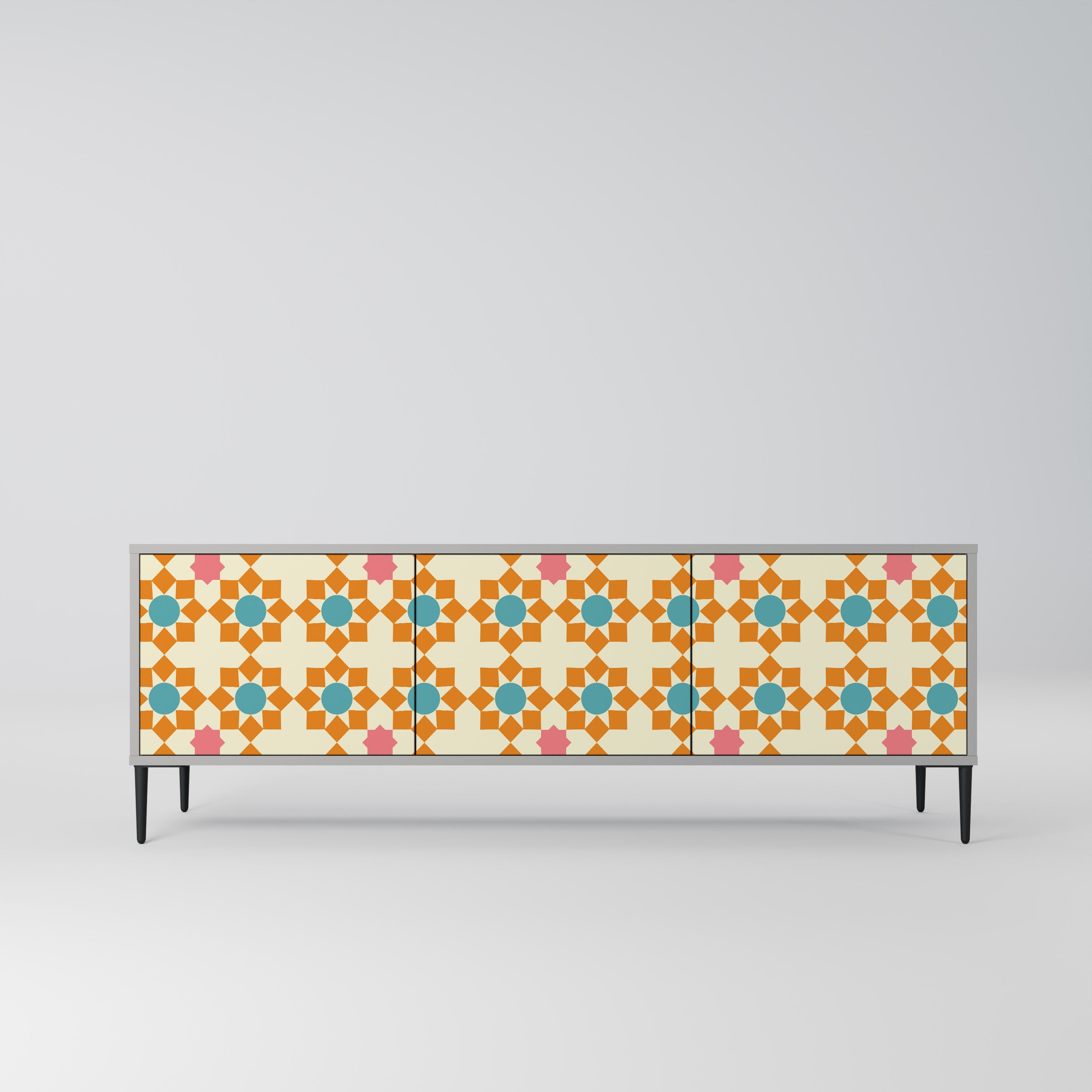 FLORAL DECOR Szafka RTV 3-drzwiowa korpus Szary