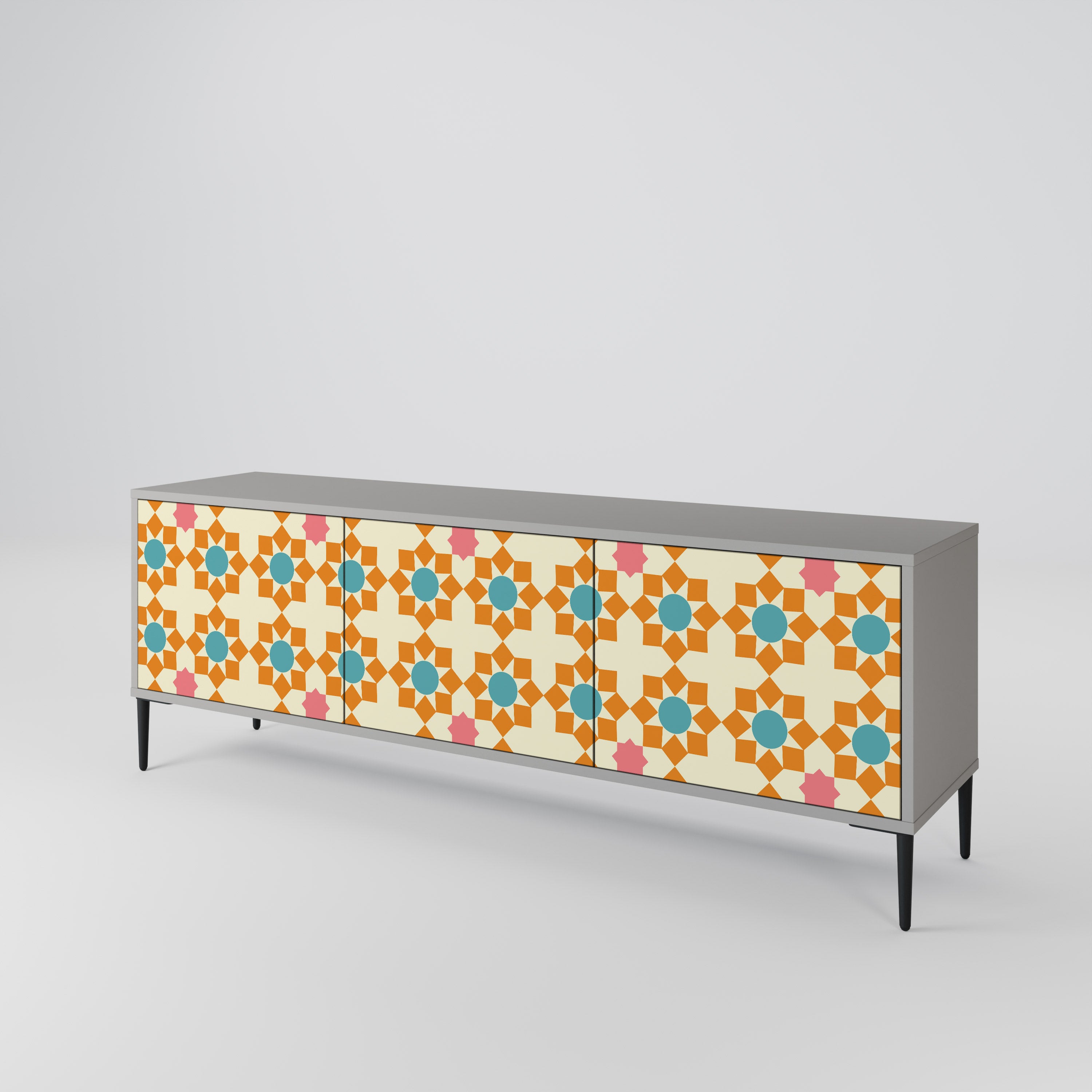FLORAL DECOR Szafka RTV 3-drzwiowa korpus Szary