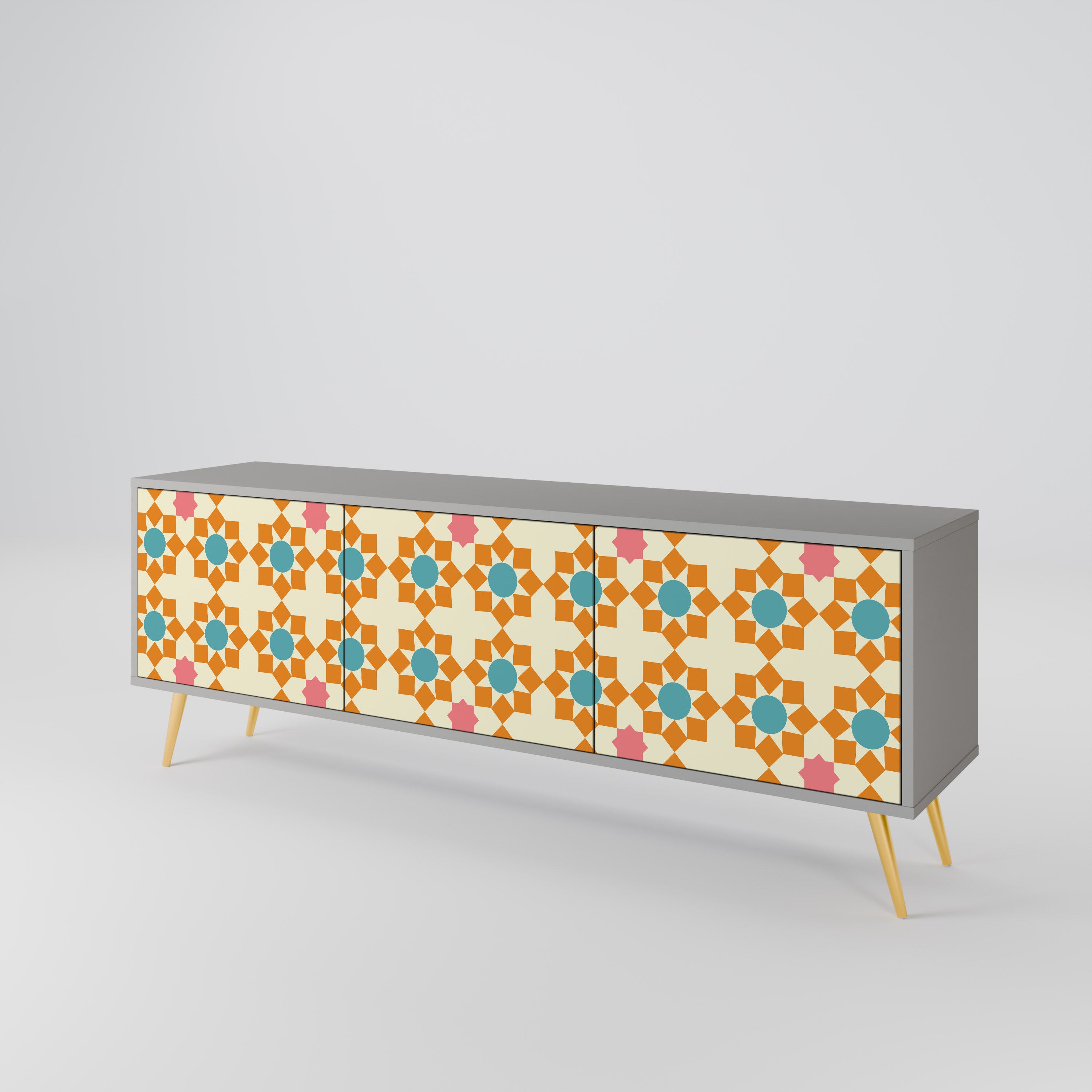 FLORAL DECOR Szafka RTV 3-drzwiowa korpus Szary