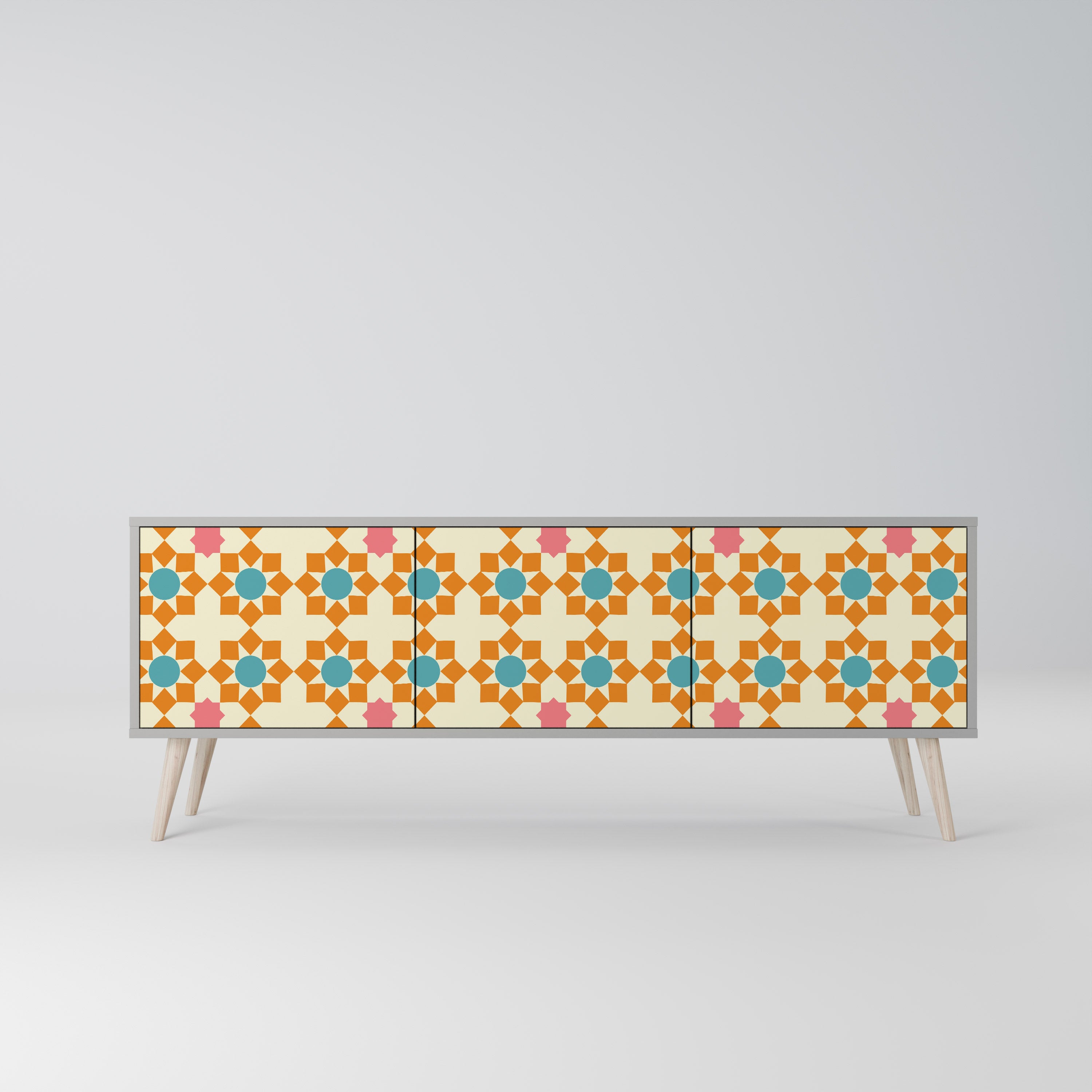 FLORAL DECOR Szafka RTV 3-drzwiowa korpus Szary