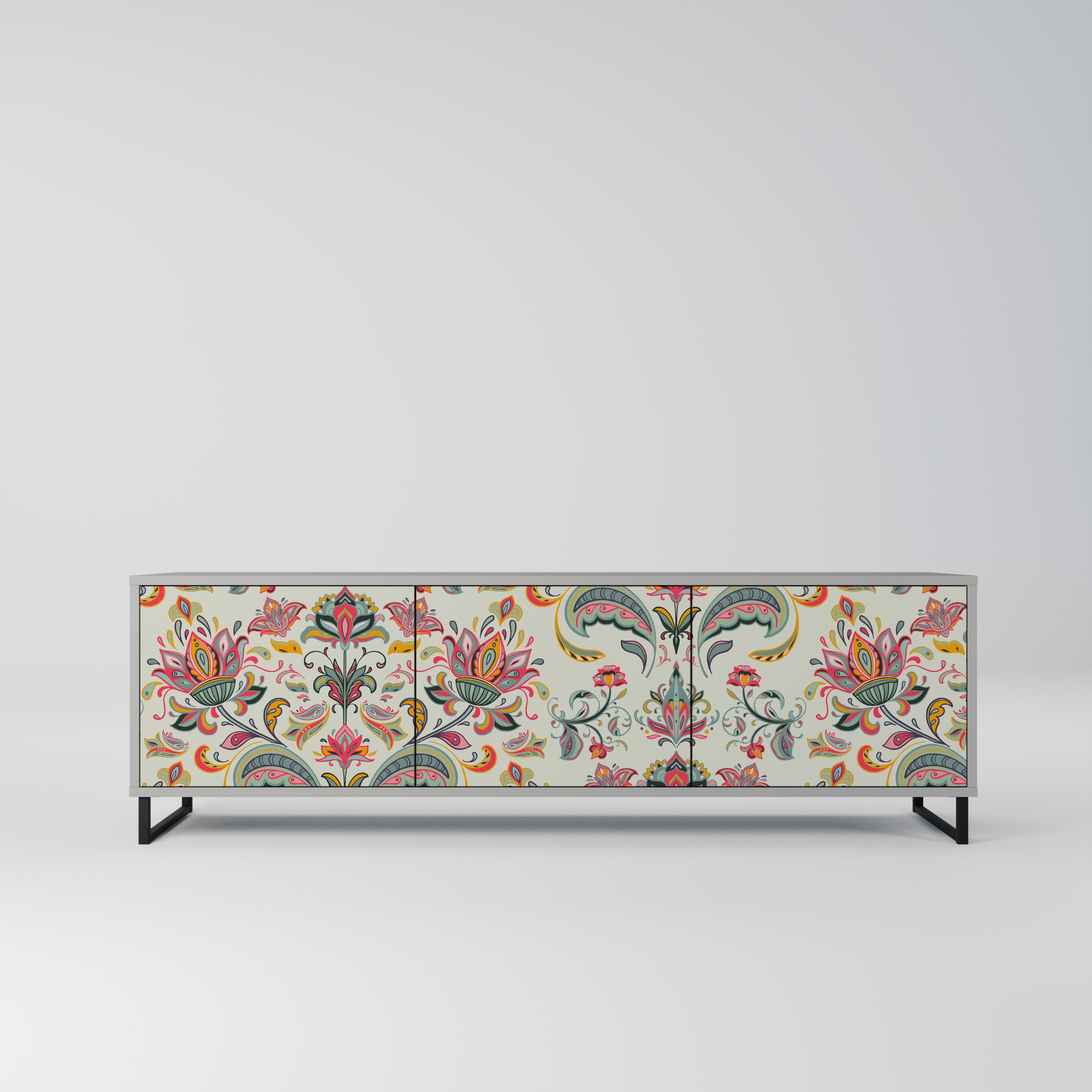 ORGANIC FOLKLORE Szafka RTV 3-drzwiowa korpus Szary