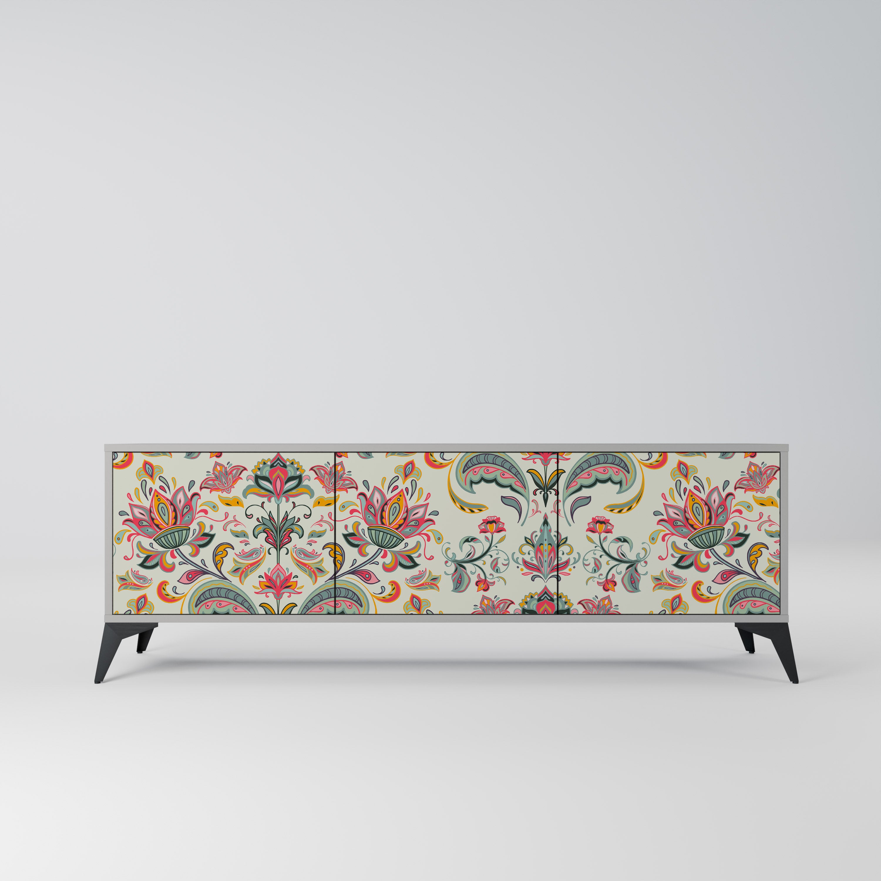 ORGANIC FOLKLORE Szafka RTV 3-drzwiowa korpus Szary