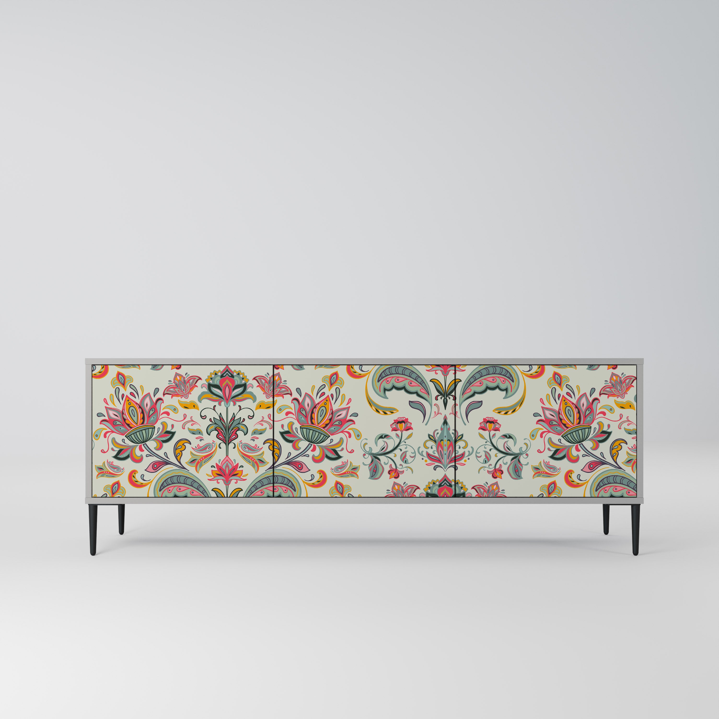 ORGANIC FOLKLORE Szafka RTV 3-drzwiowa korpus Szary