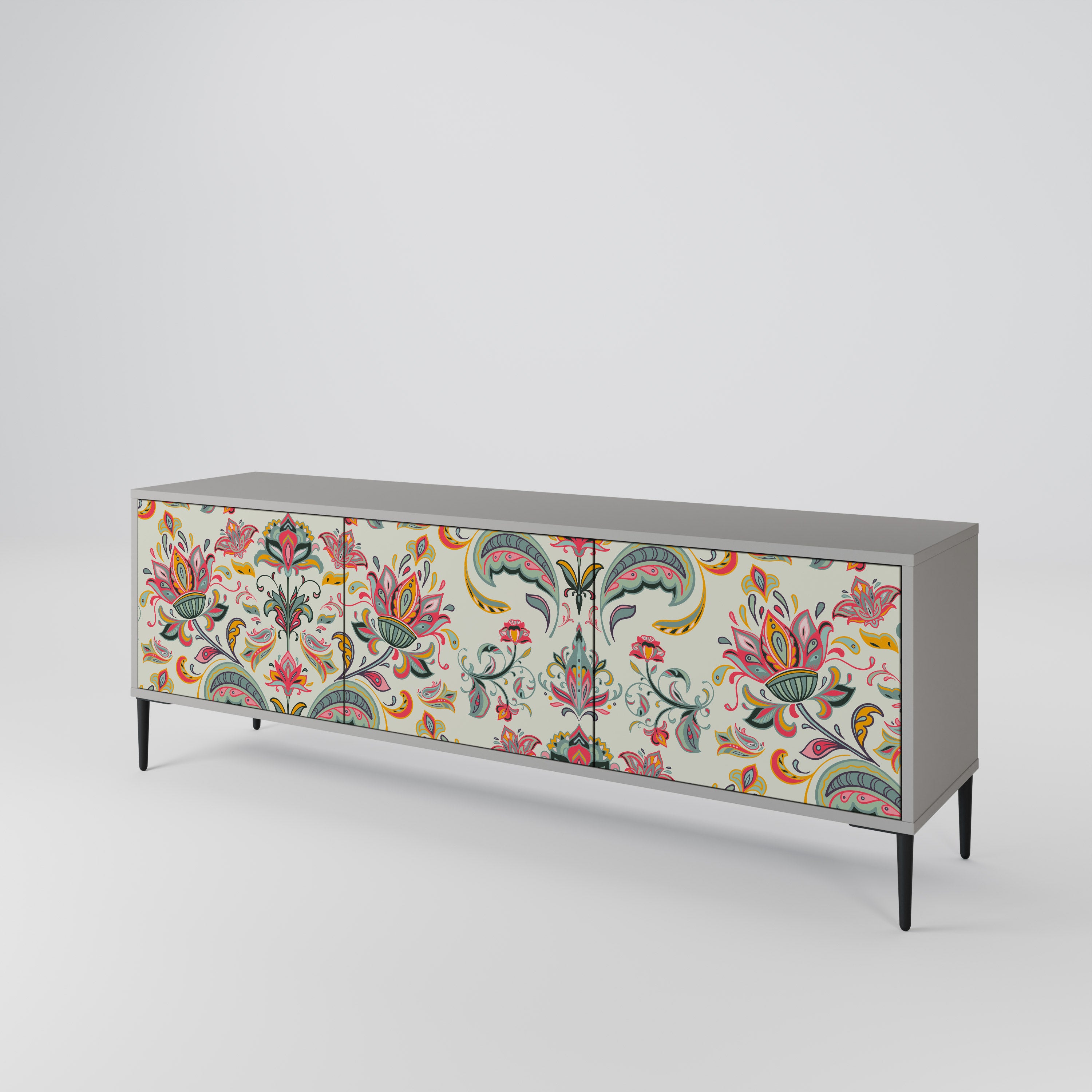 ORGANIC FOLKLORE Szafka RTV 3-drzwiowa korpus Szary