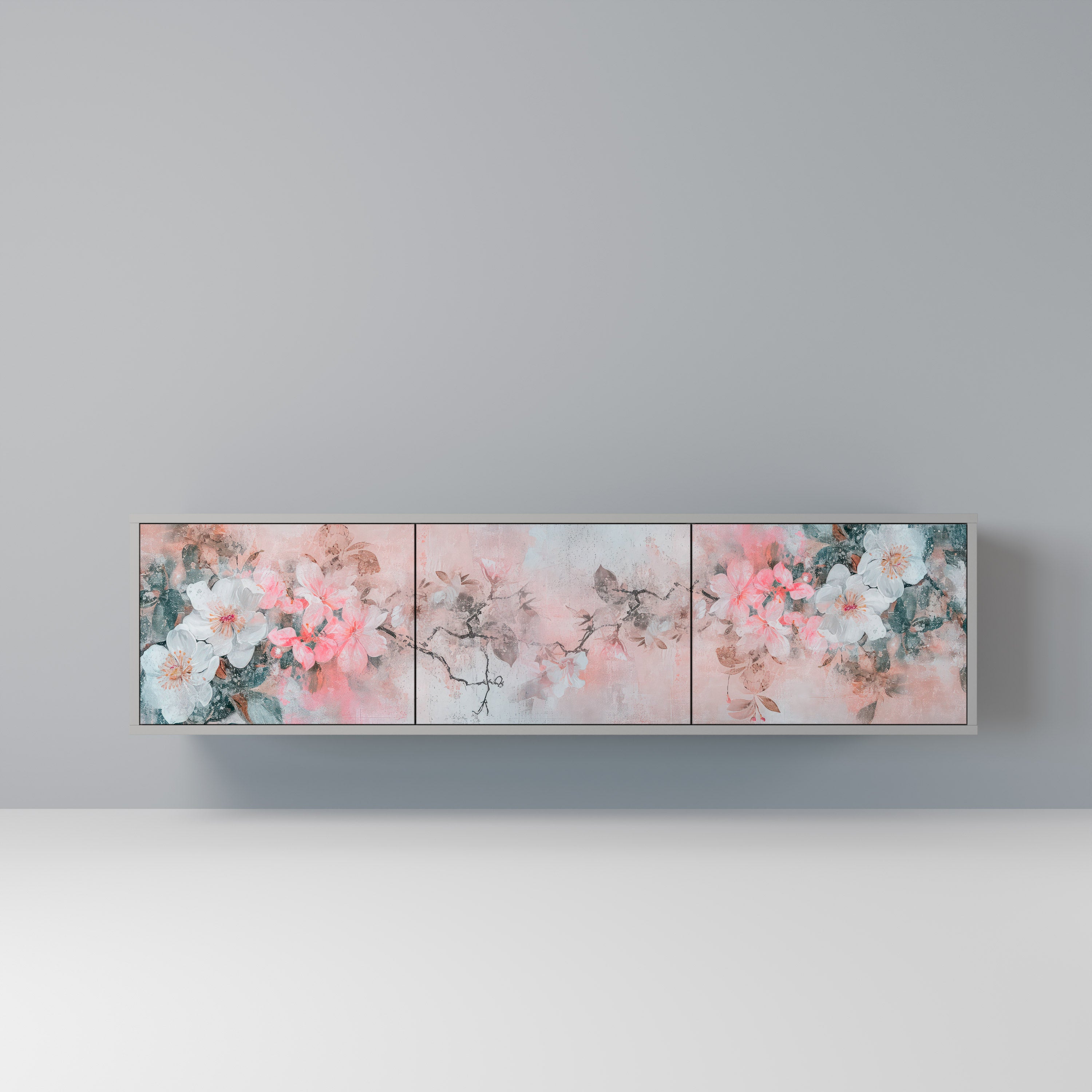 CHERRY BLOSSOM Szafka RTV 3-drzwiowa korpus Szary