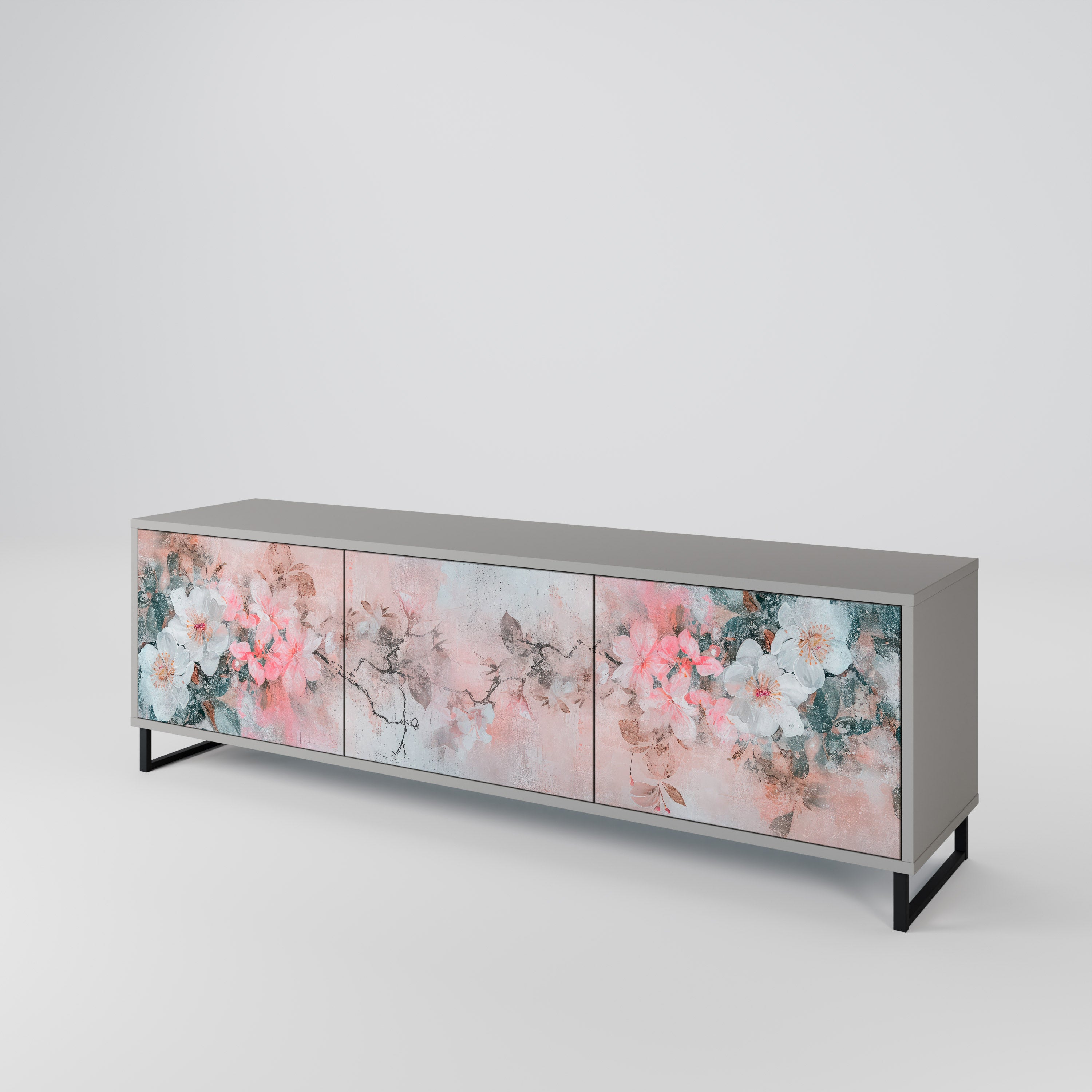 CHERRY BLOSSOM Szafka RTV 3-drzwiowa korpus Szary