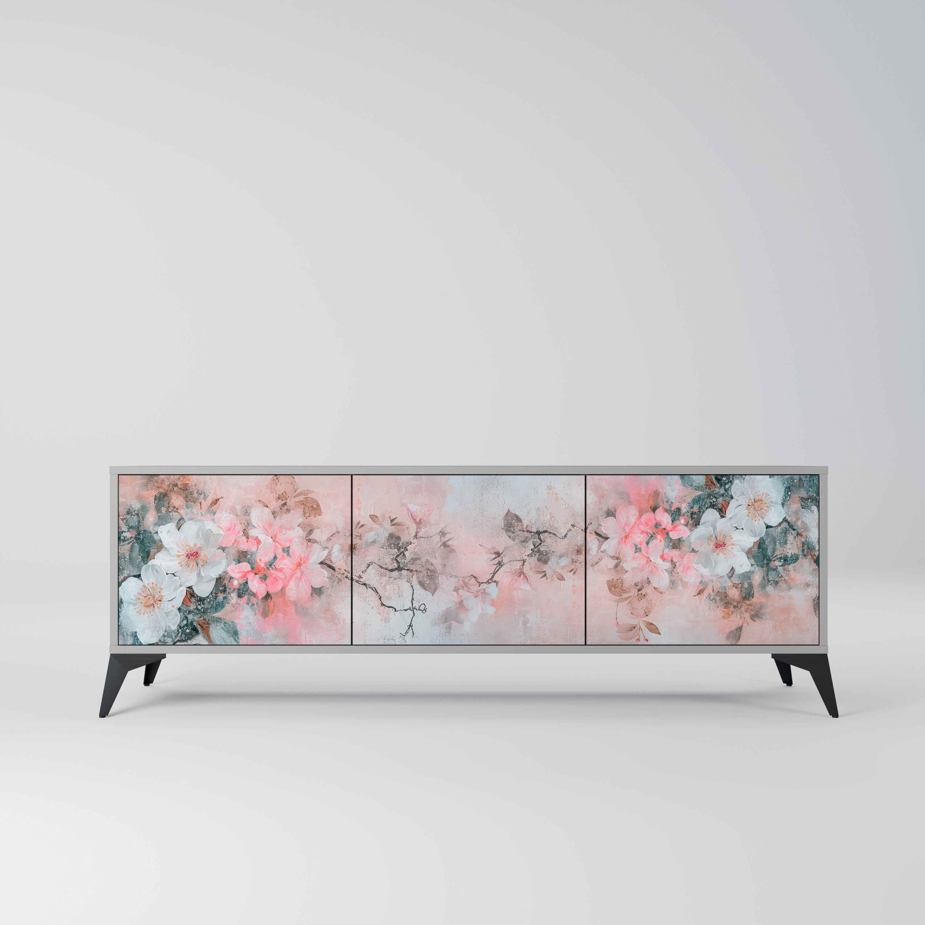 CHERRY BLOSSOM Szafka RTV 3-drzwiowa korpus Szary