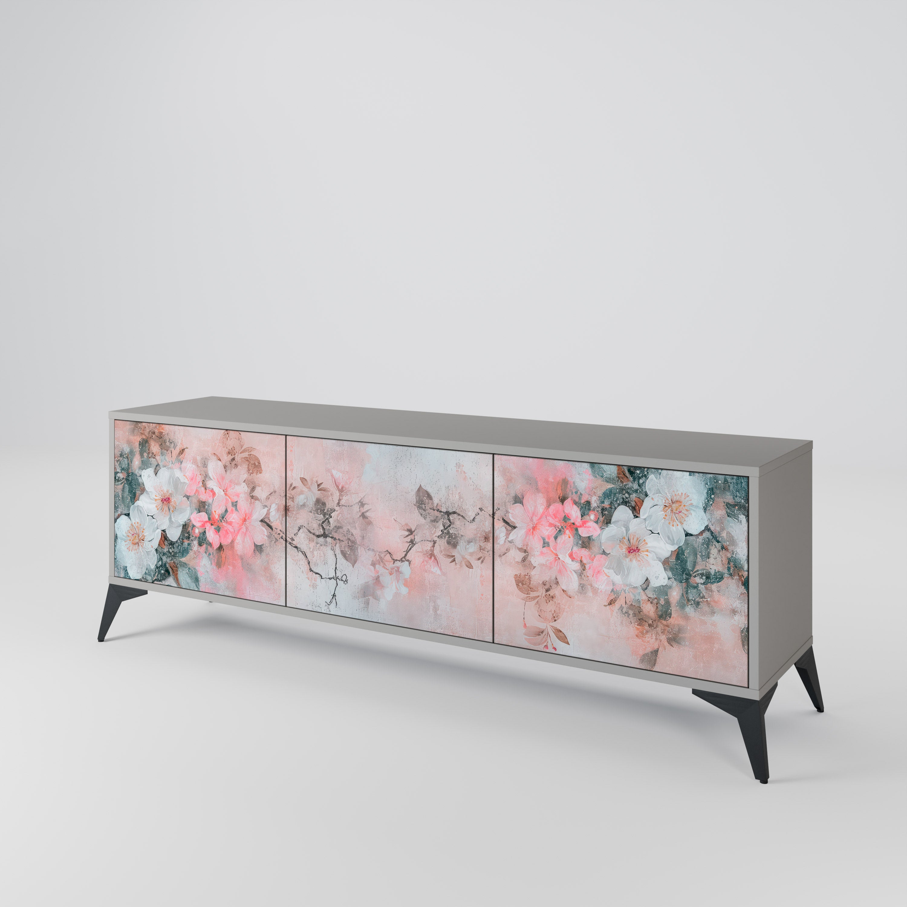 CHERRY BLOSSOM Szafka RTV 3-drzwiowa korpus Szary