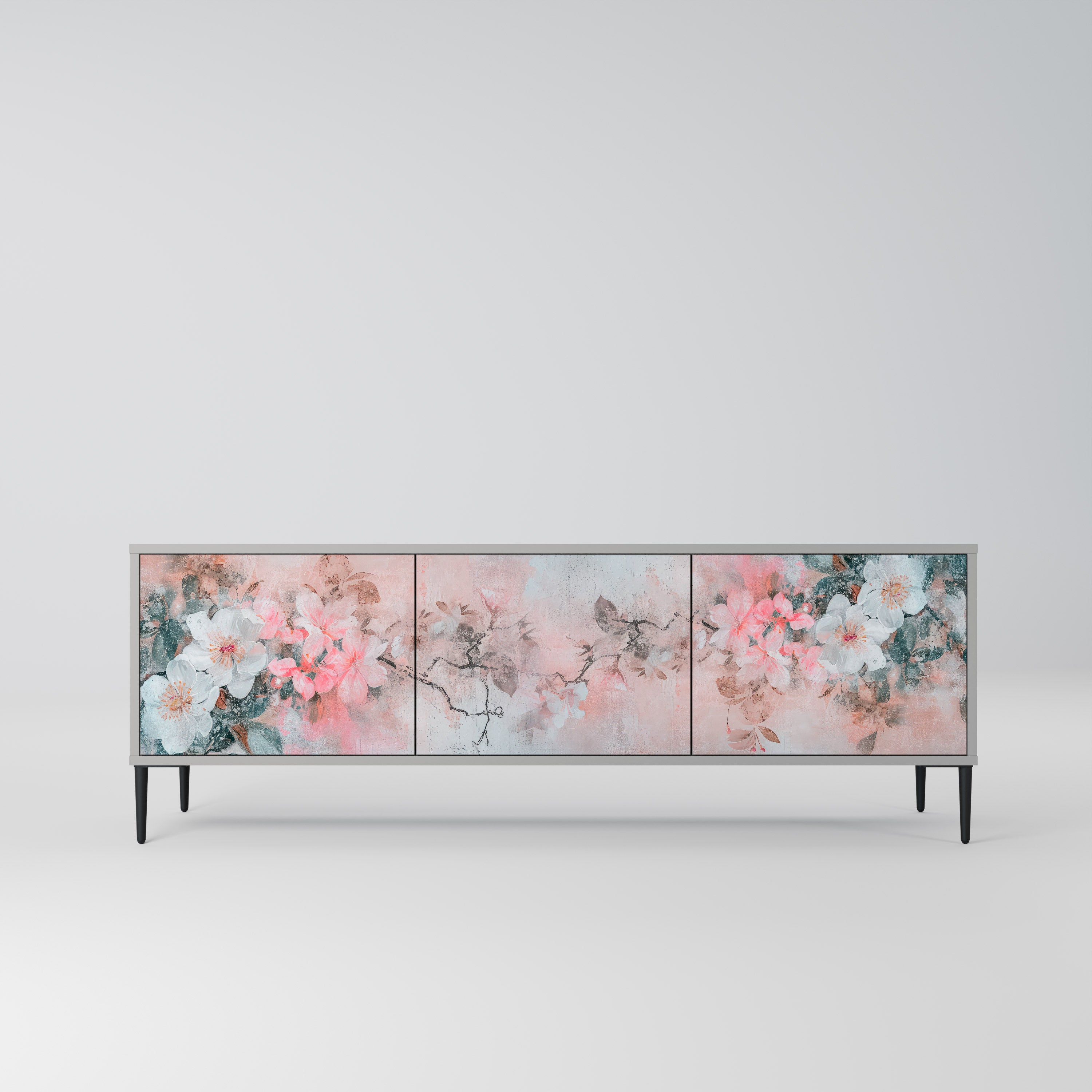 CHERRY BLOSSOM Szafka RTV 3-drzwiowa korpus Szary