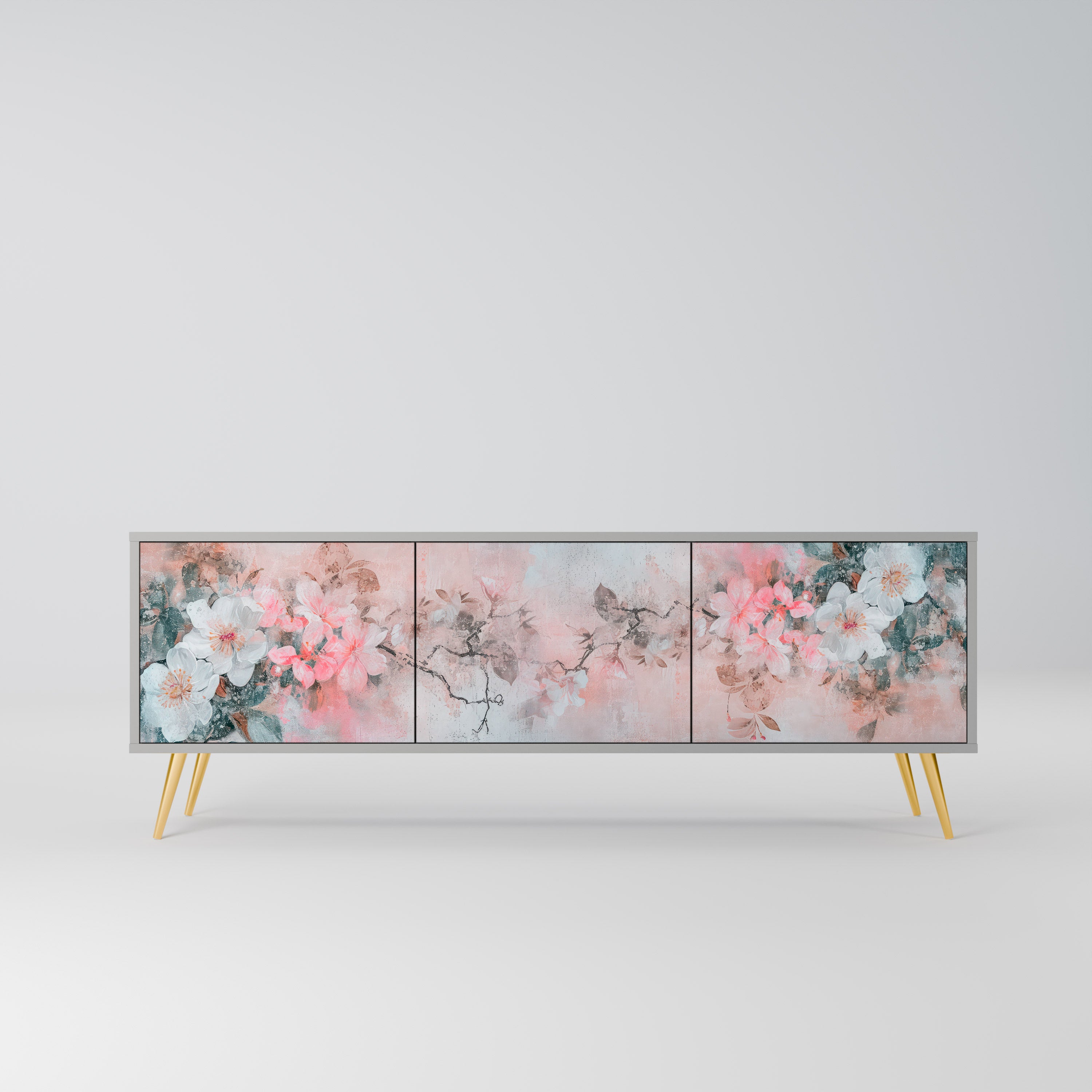 CHERRY BLOSSOM Szafka RTV 3-drzwiowa korpus Szary
