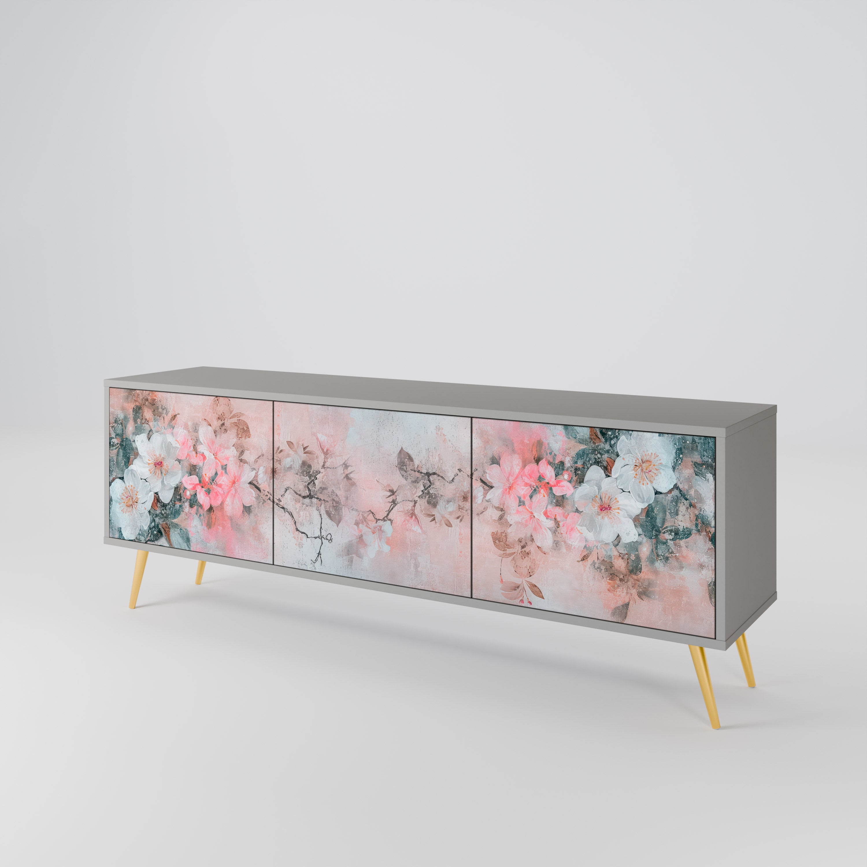 CHERRY BLOSSOM Szafka RTV 3-drzwiowa korpus Szary