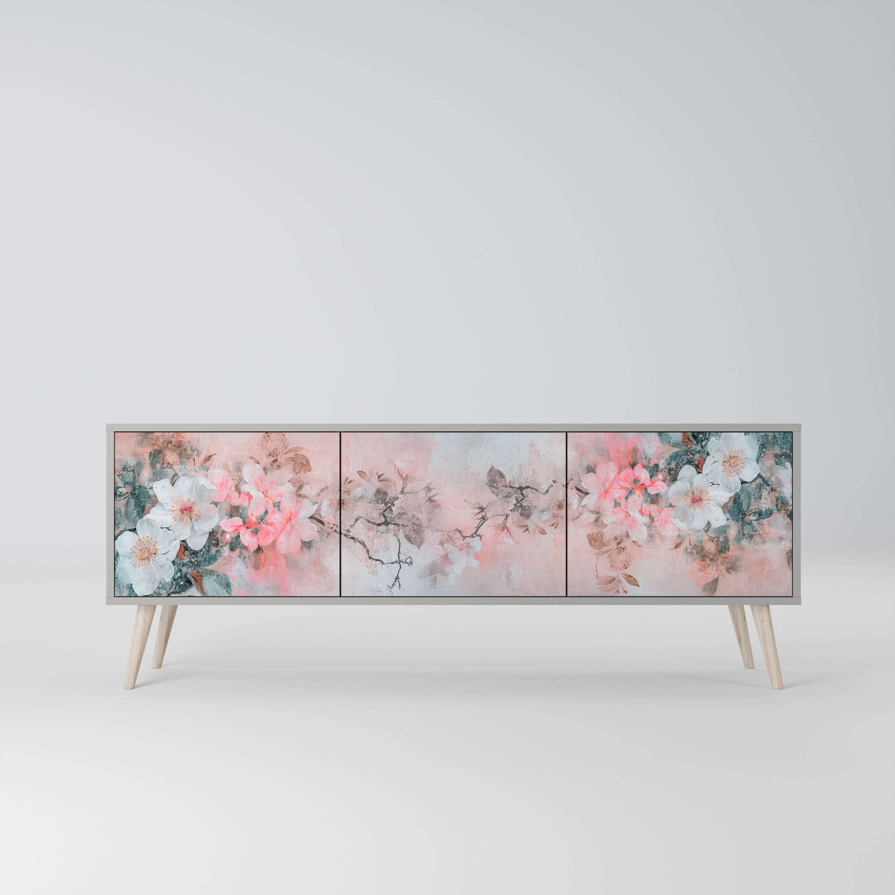 CHERRY BLOSSOM Szafka RTV 3-drzwiowa korpus Szary