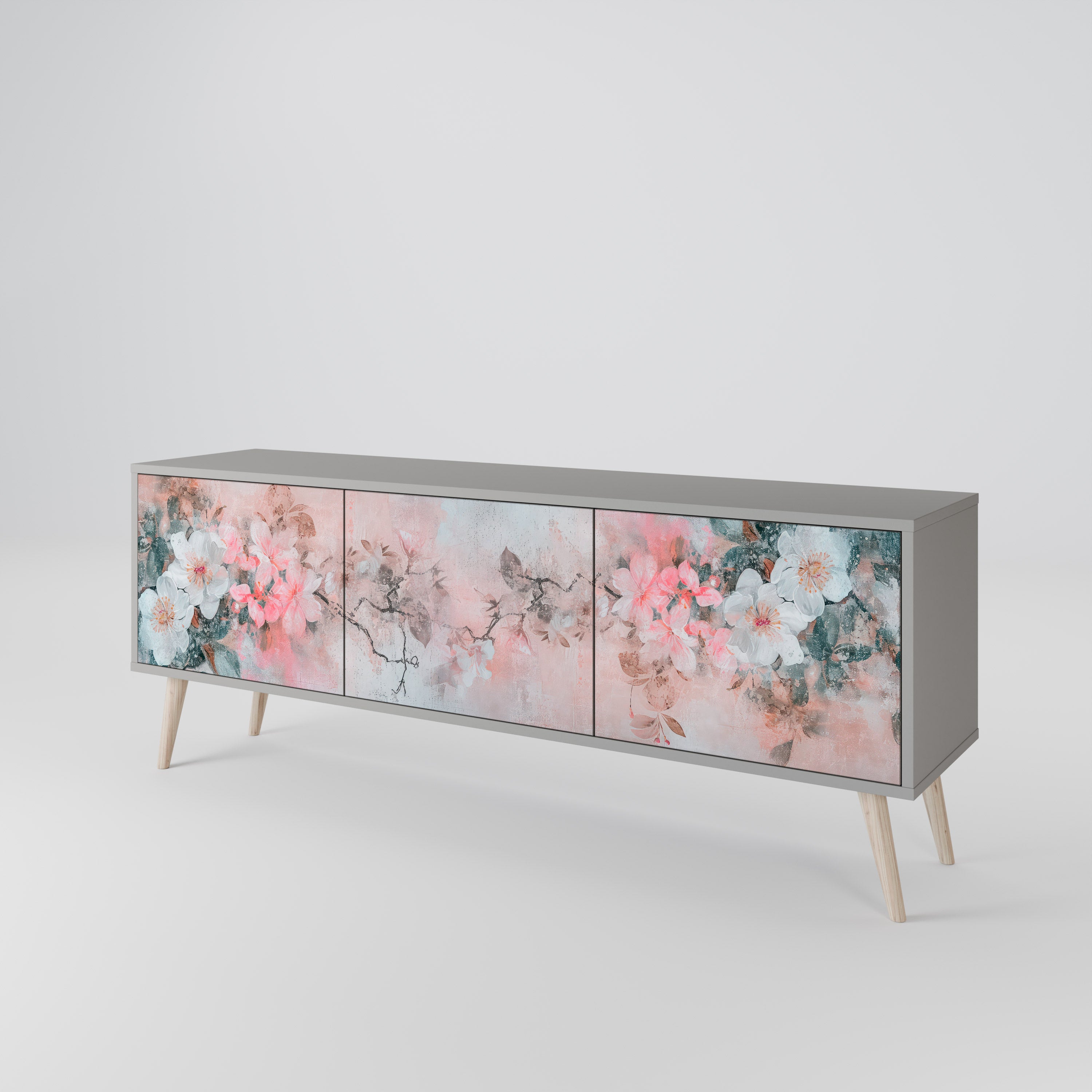 CHERRY BLOSSOM Szafka RTV 3-drzwiowa korpus Szary