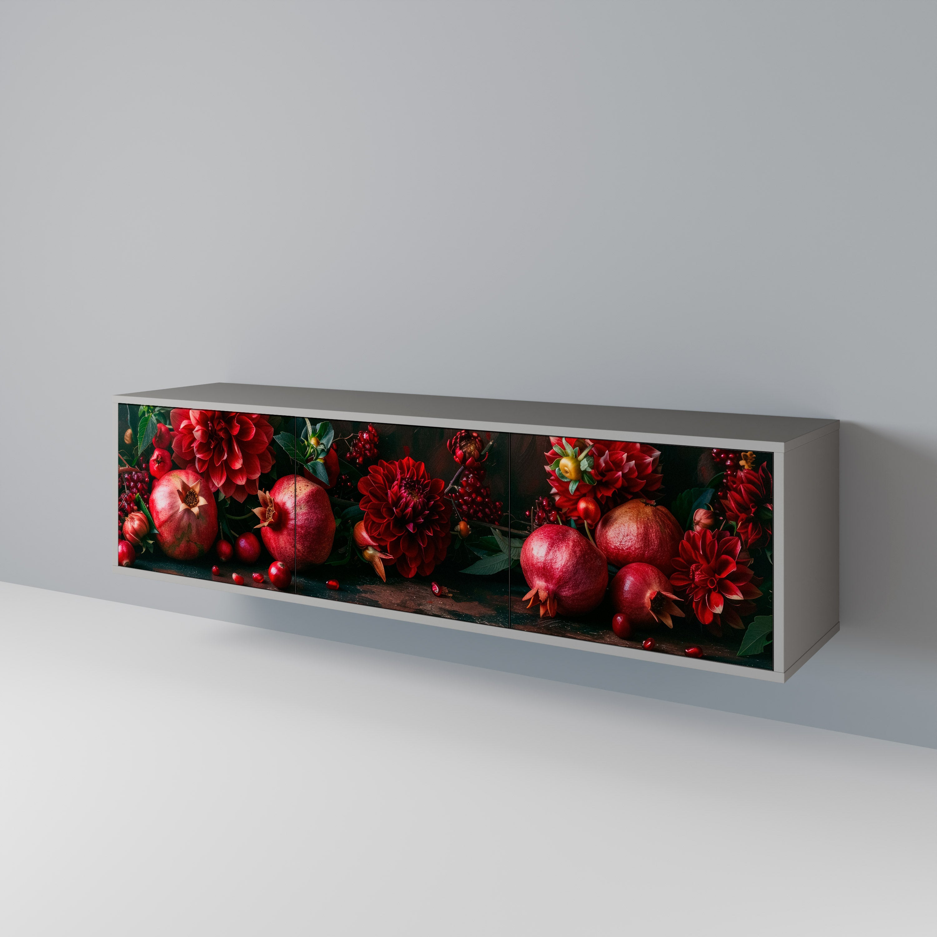 DAHLIAS AND POMEGRANATES Szafka RTV 3-drzwiowa korpus Szary