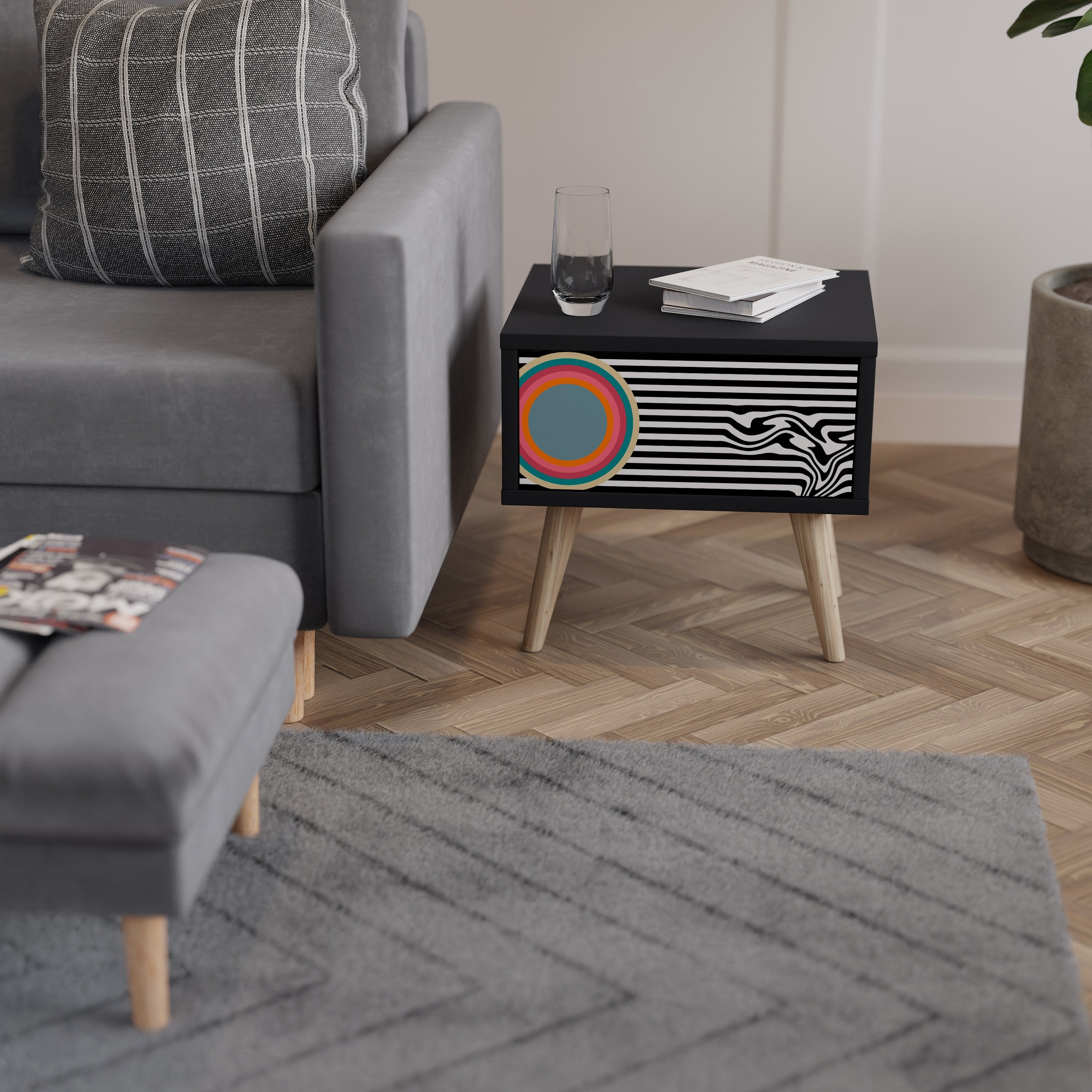 SPECTRA SHOWCASE Szafka nocna Czarna