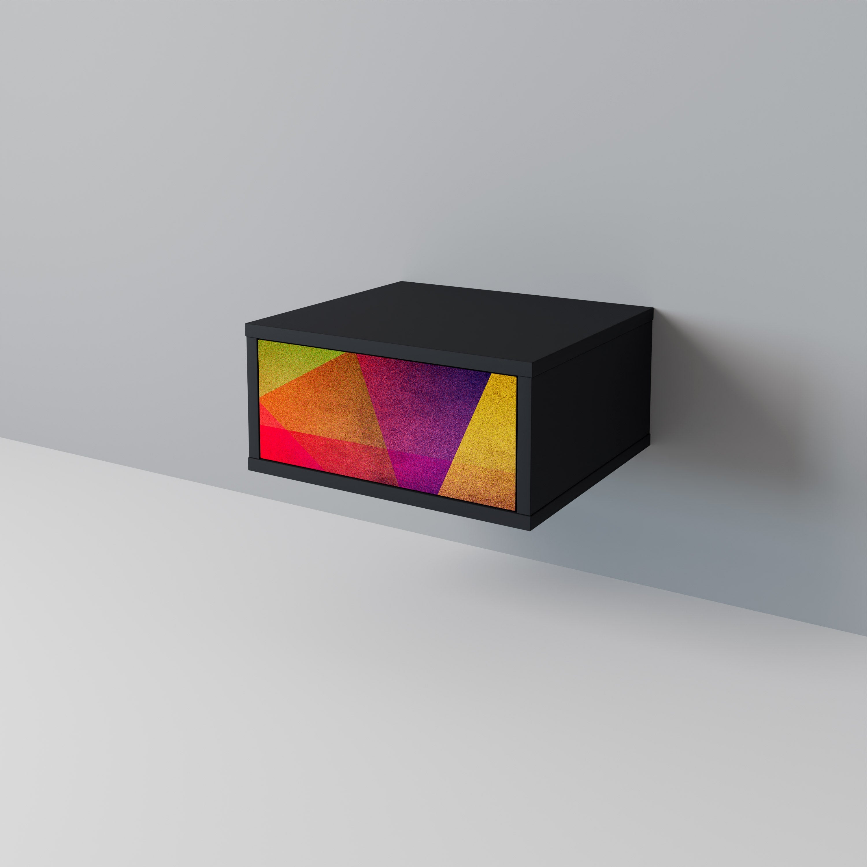 VIVID GEOMETRY Szafka nocna Czarna