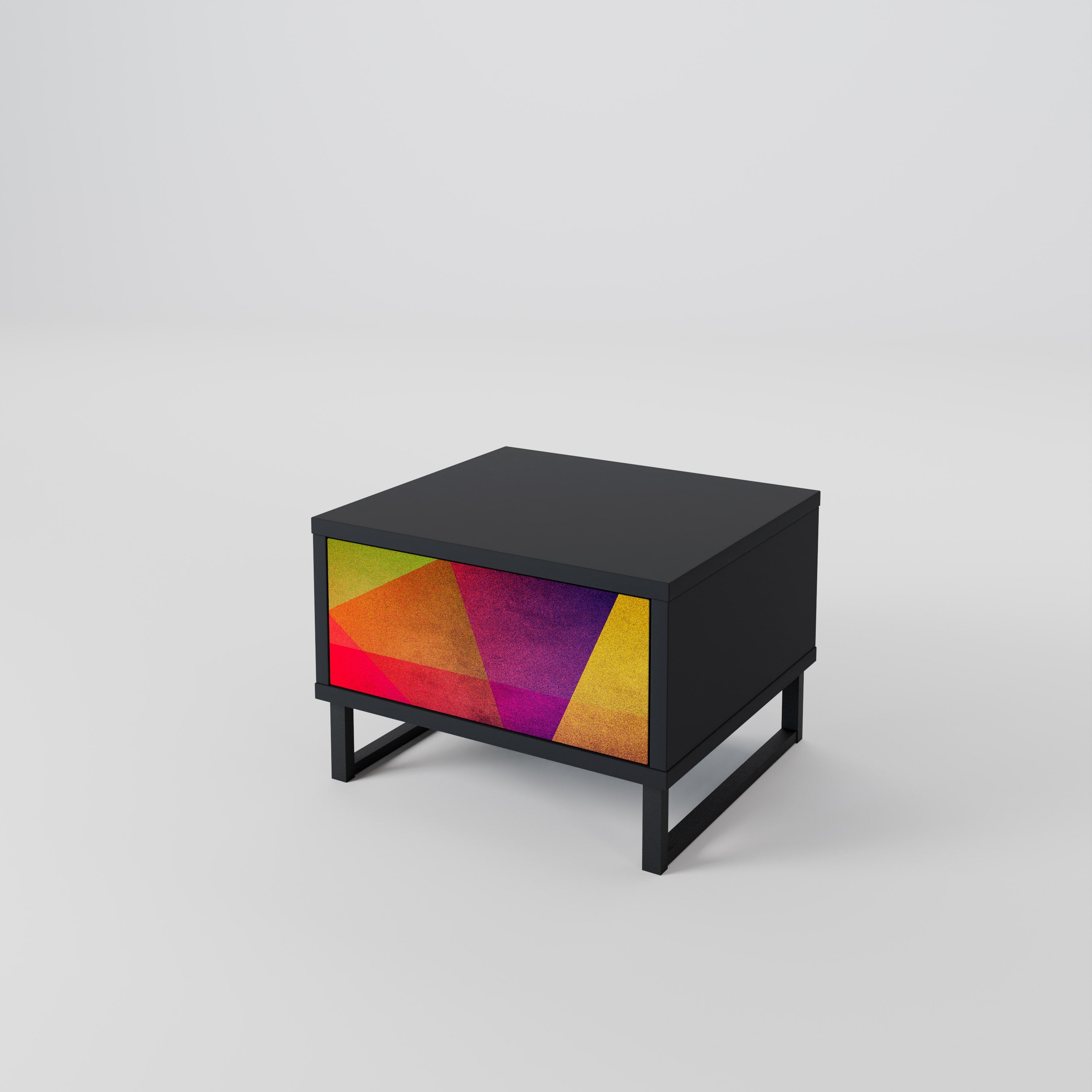 VIVID GEOMETRY Szafka nocna Czarna