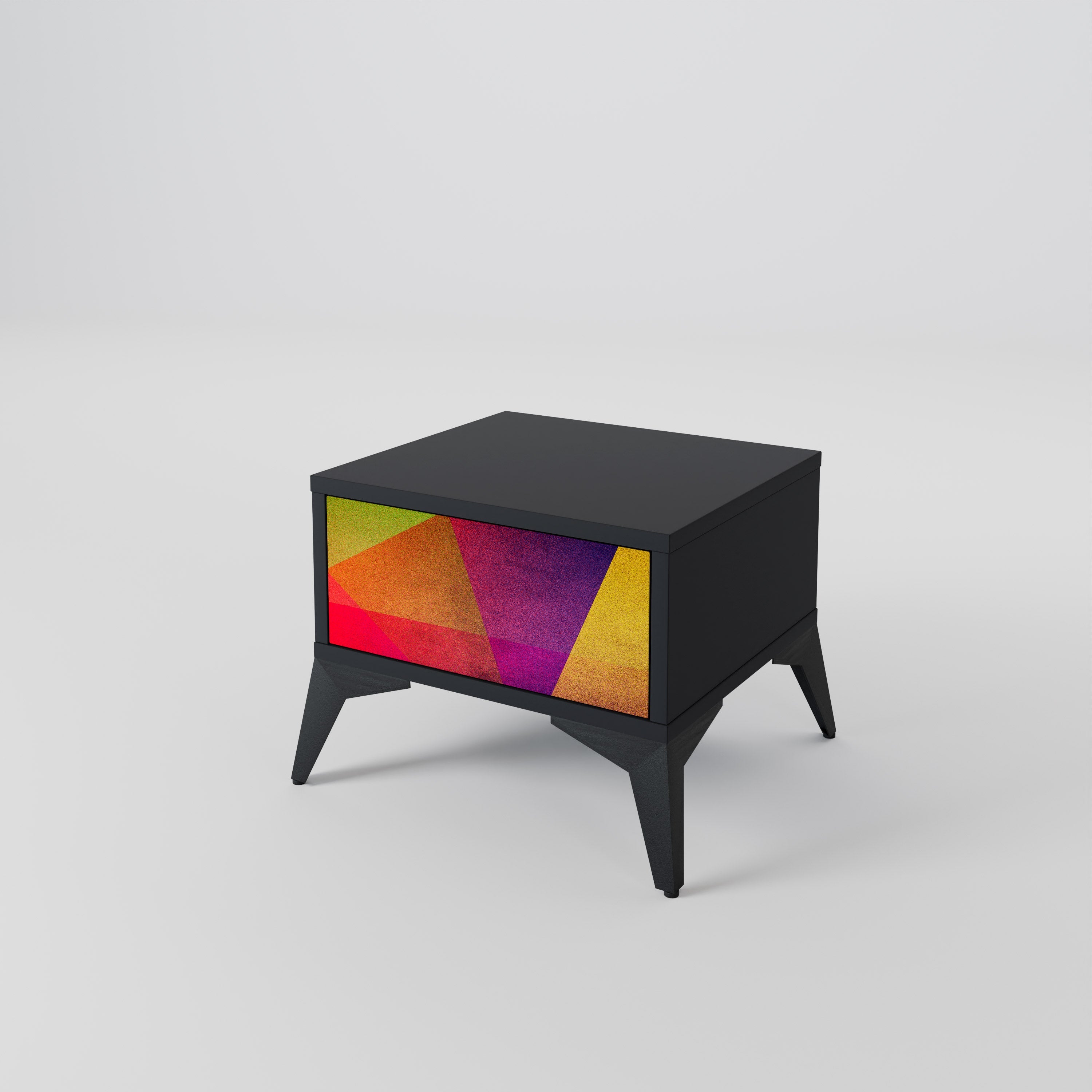 VIVID GEOMETRY Szafka nocna Czarna