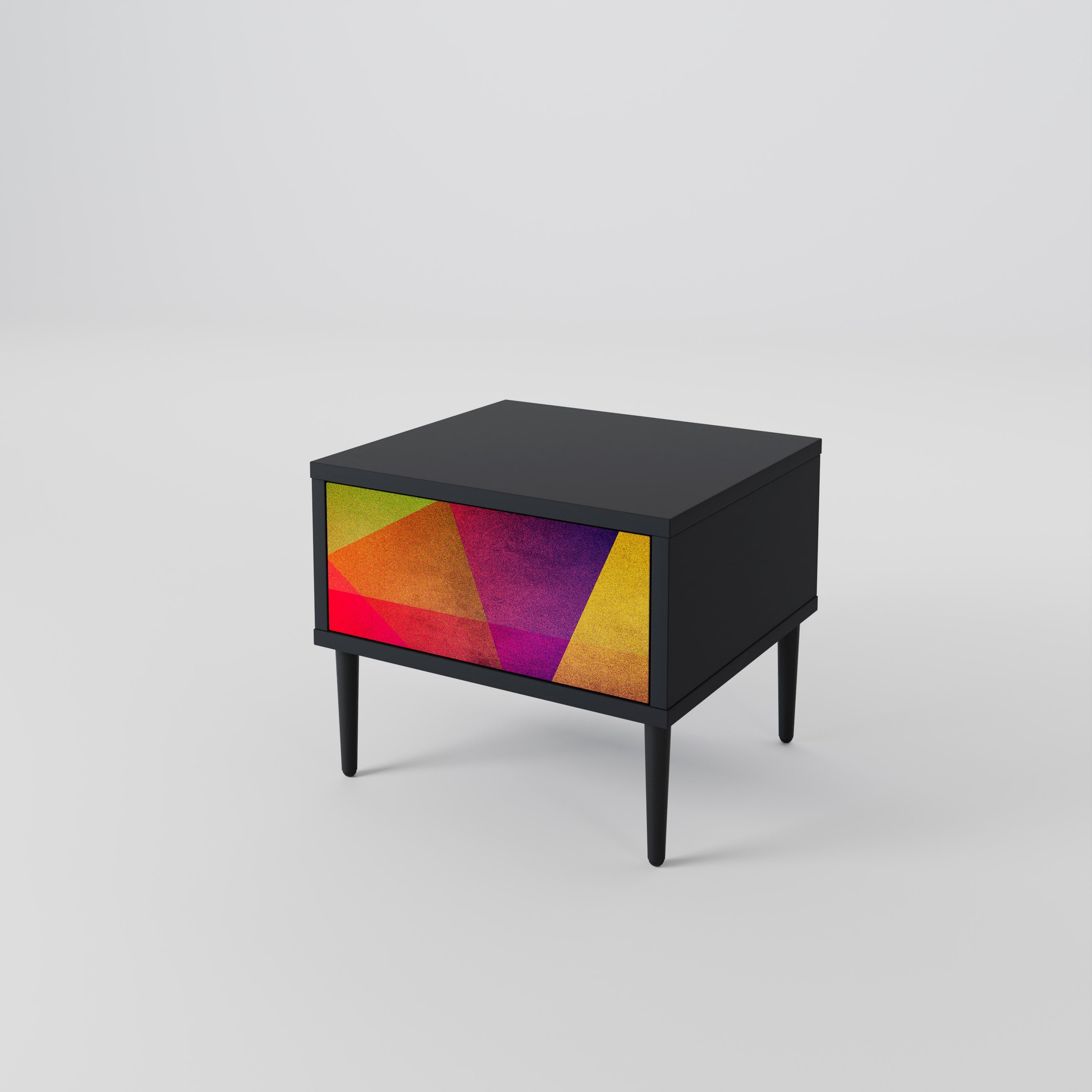 VIVID GEOMETRY Szafka nocna Czarna