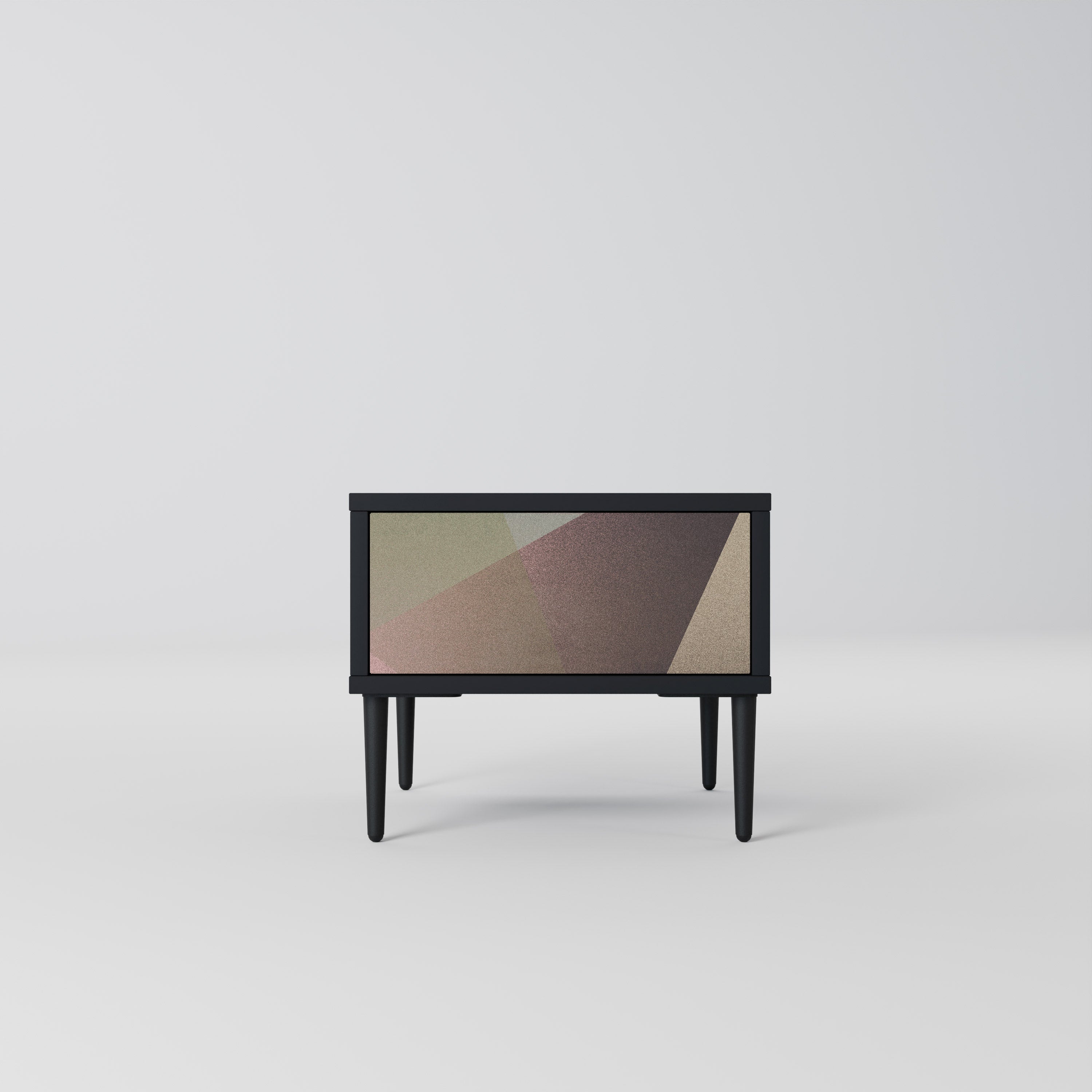 BEIGE GEOMETRY Szafka nocna Czarna