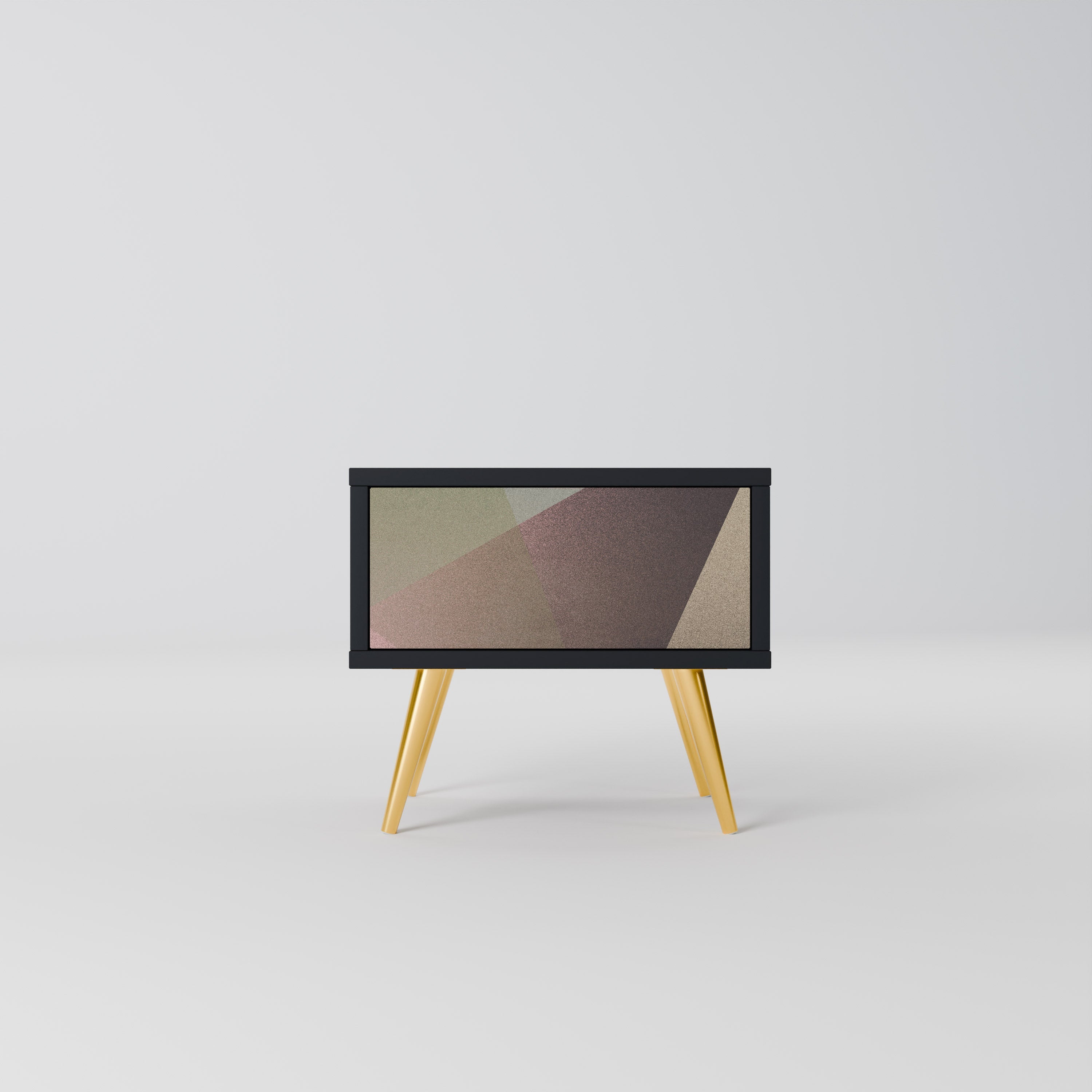 BEIGE GEOMETRY Szafka nocna Czarna