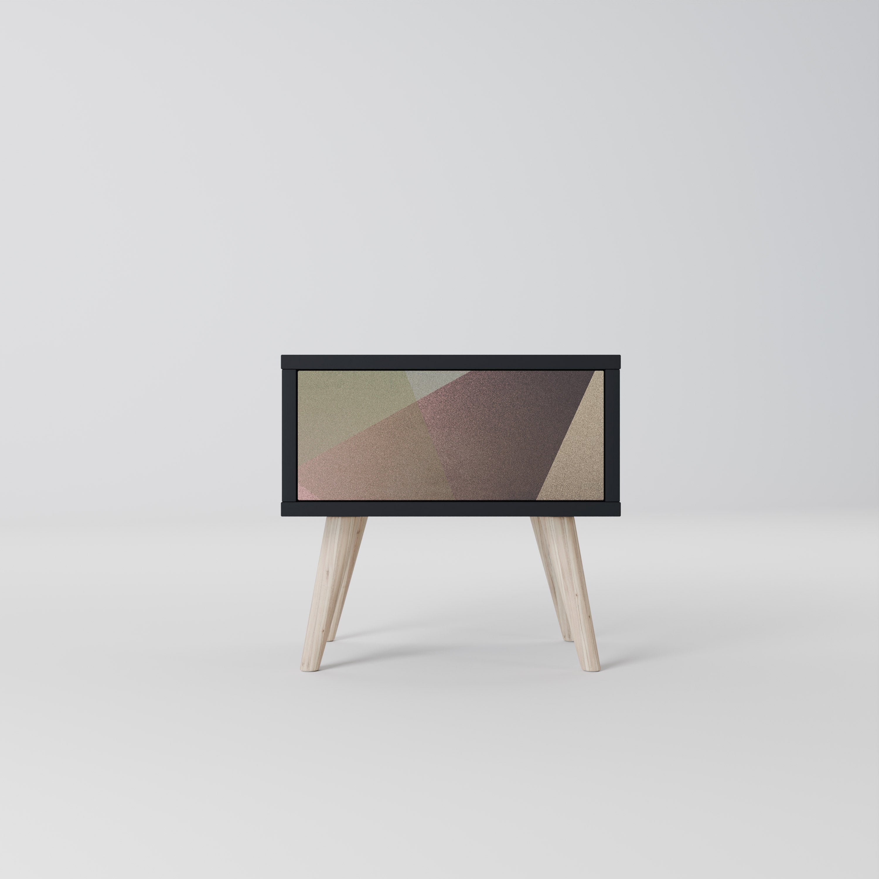 BEIGE GEOMETRY Szafka nocna Czarna