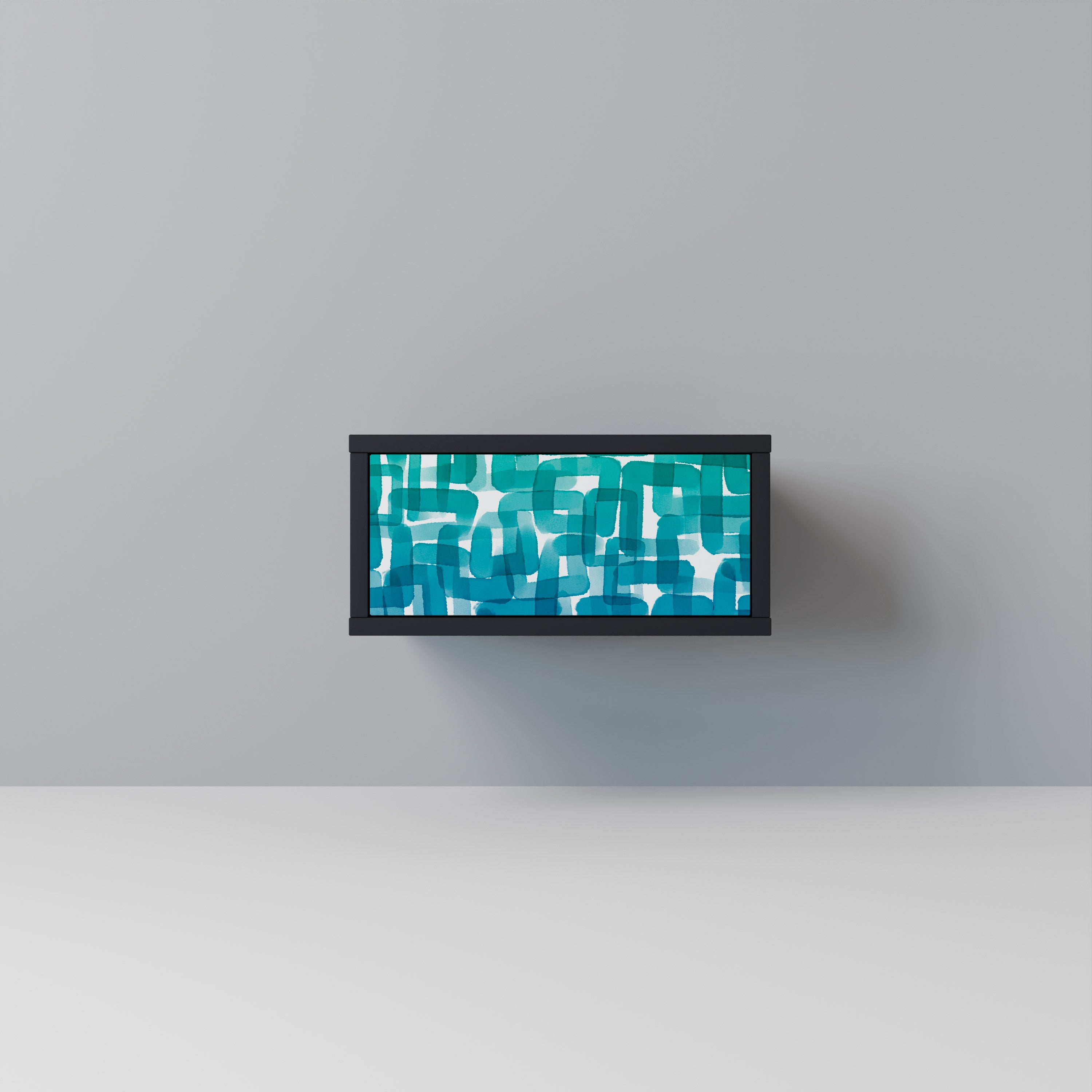 TURQUOISE RECTANGLES Szafka nocna Czarna