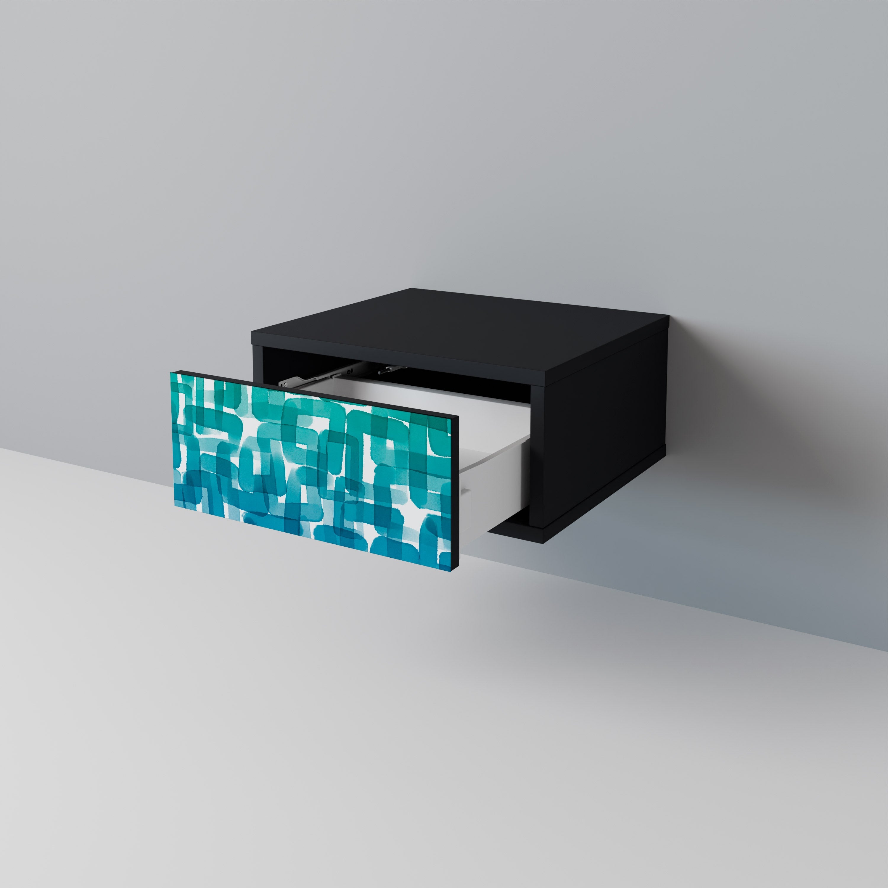 TURQUOISE RECTANGLES Szafka nocna Czarna