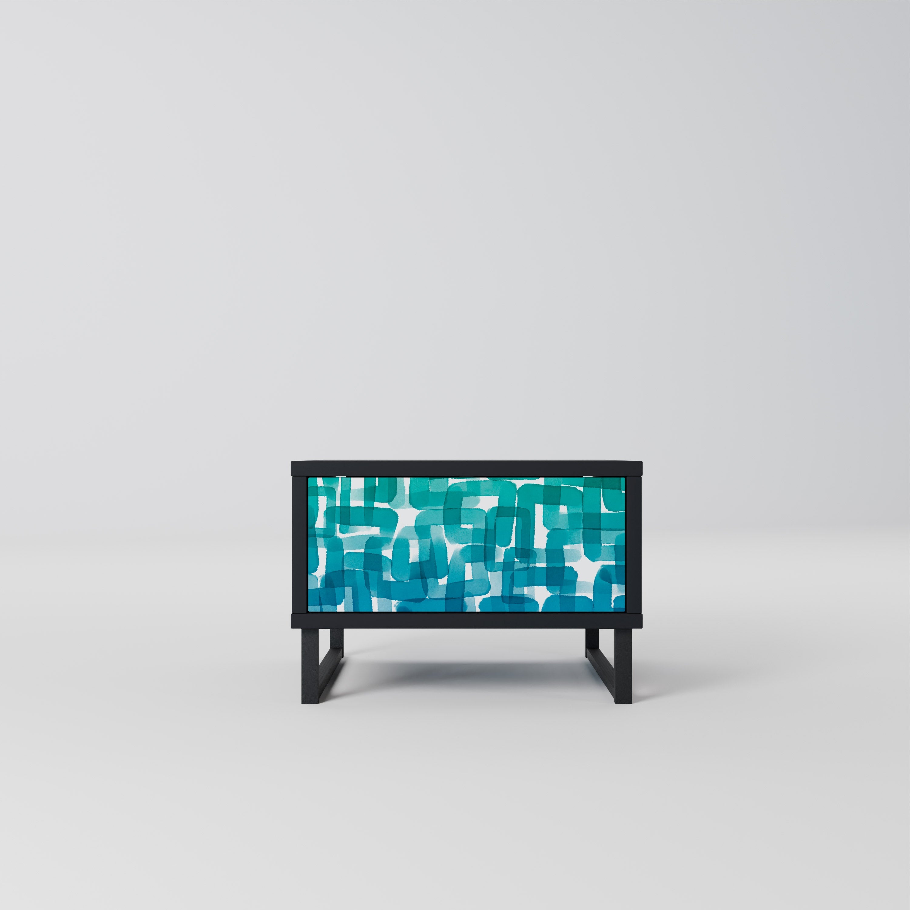 TURQUOISE RECTANGLES Szafka nocna Czarna