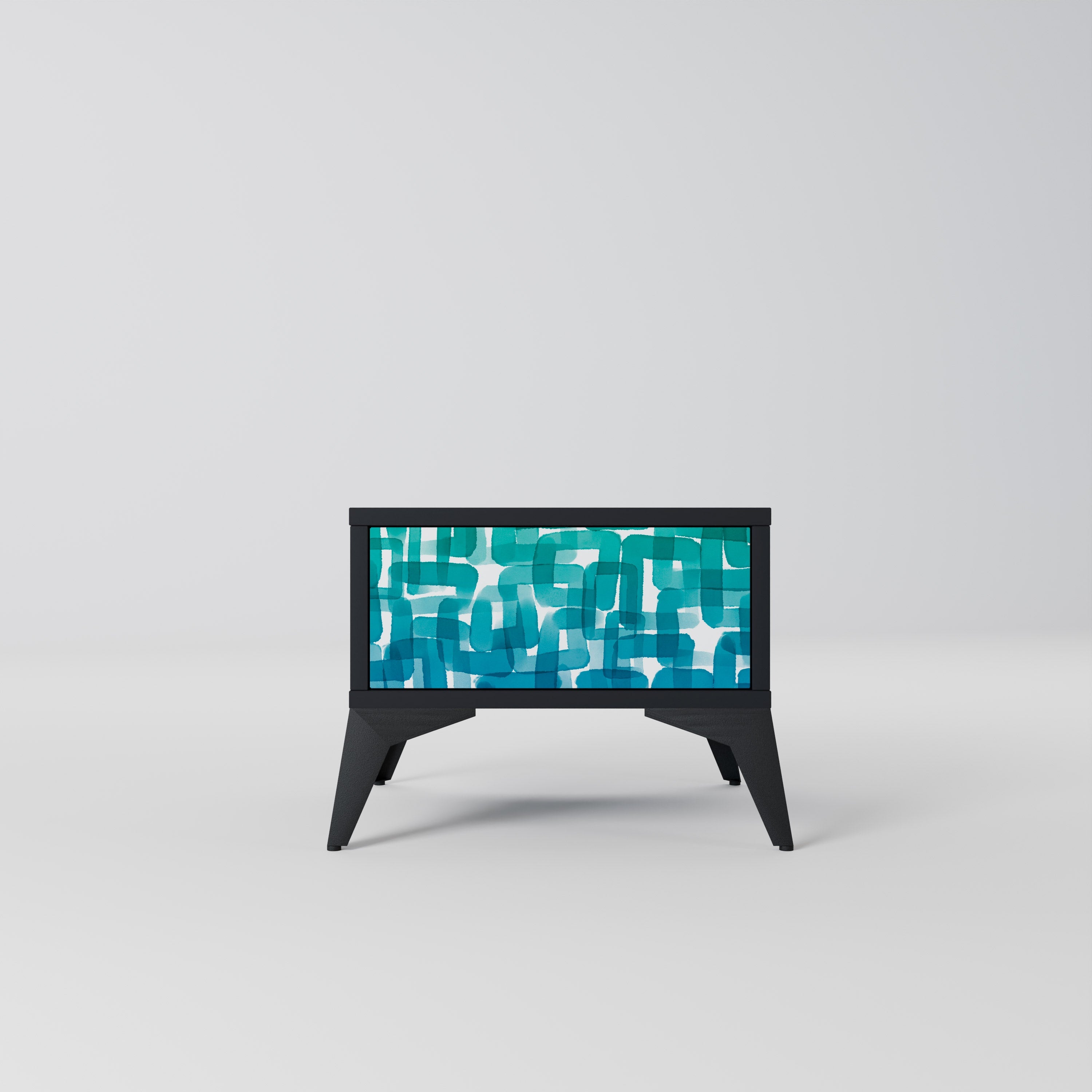 TURQUOISE RECTANGLES Szafka nocna Czarna