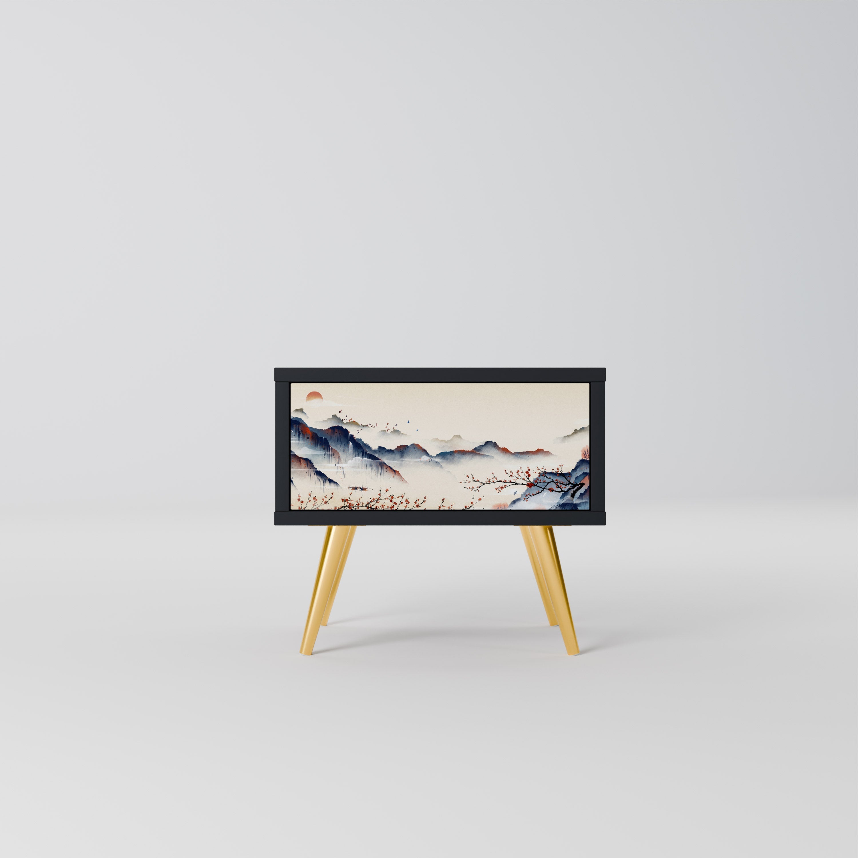 JAPANESE LANDSCAPE Szafka nocna Czarna