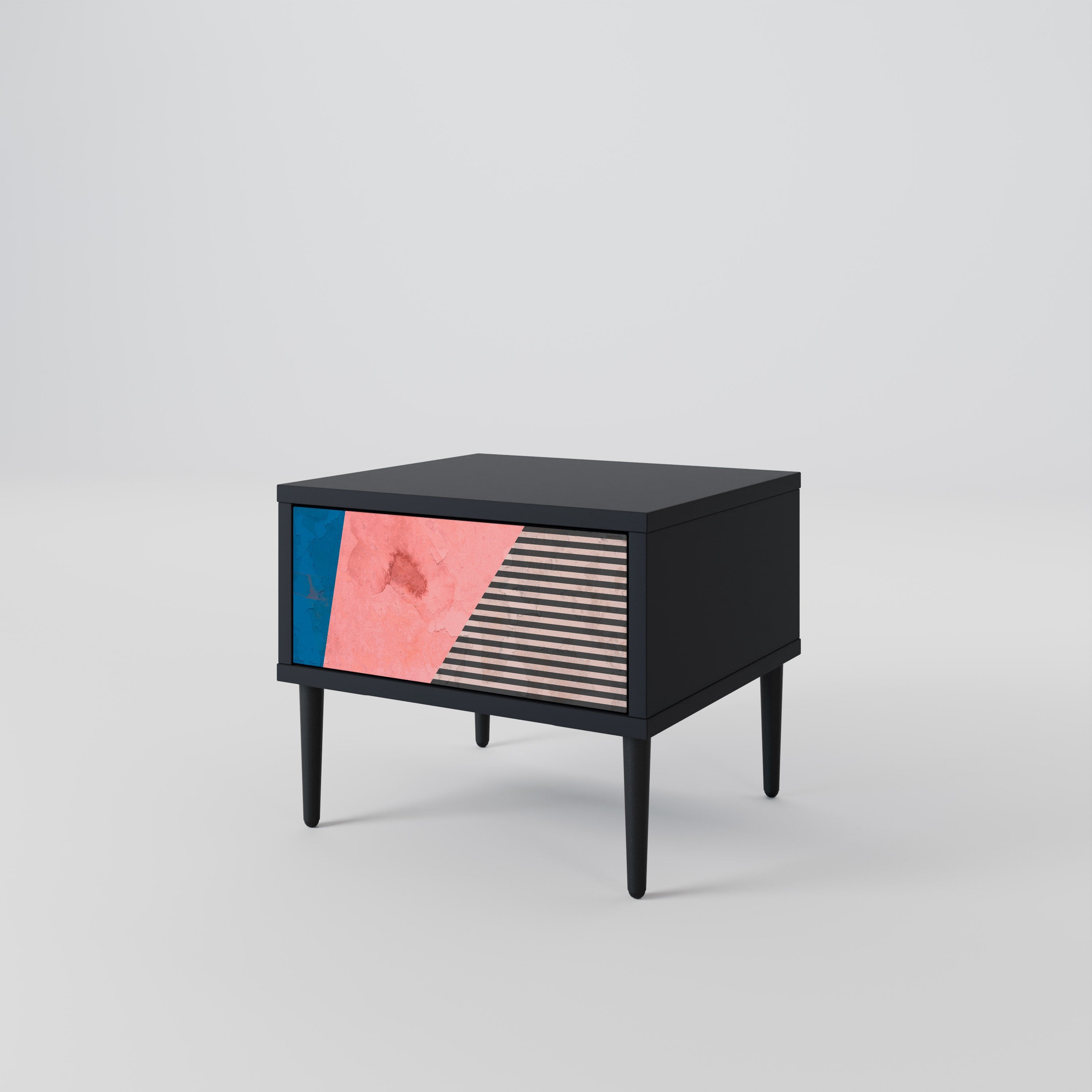 GLAMOROUS STRIPE Szafka nocna Czarna