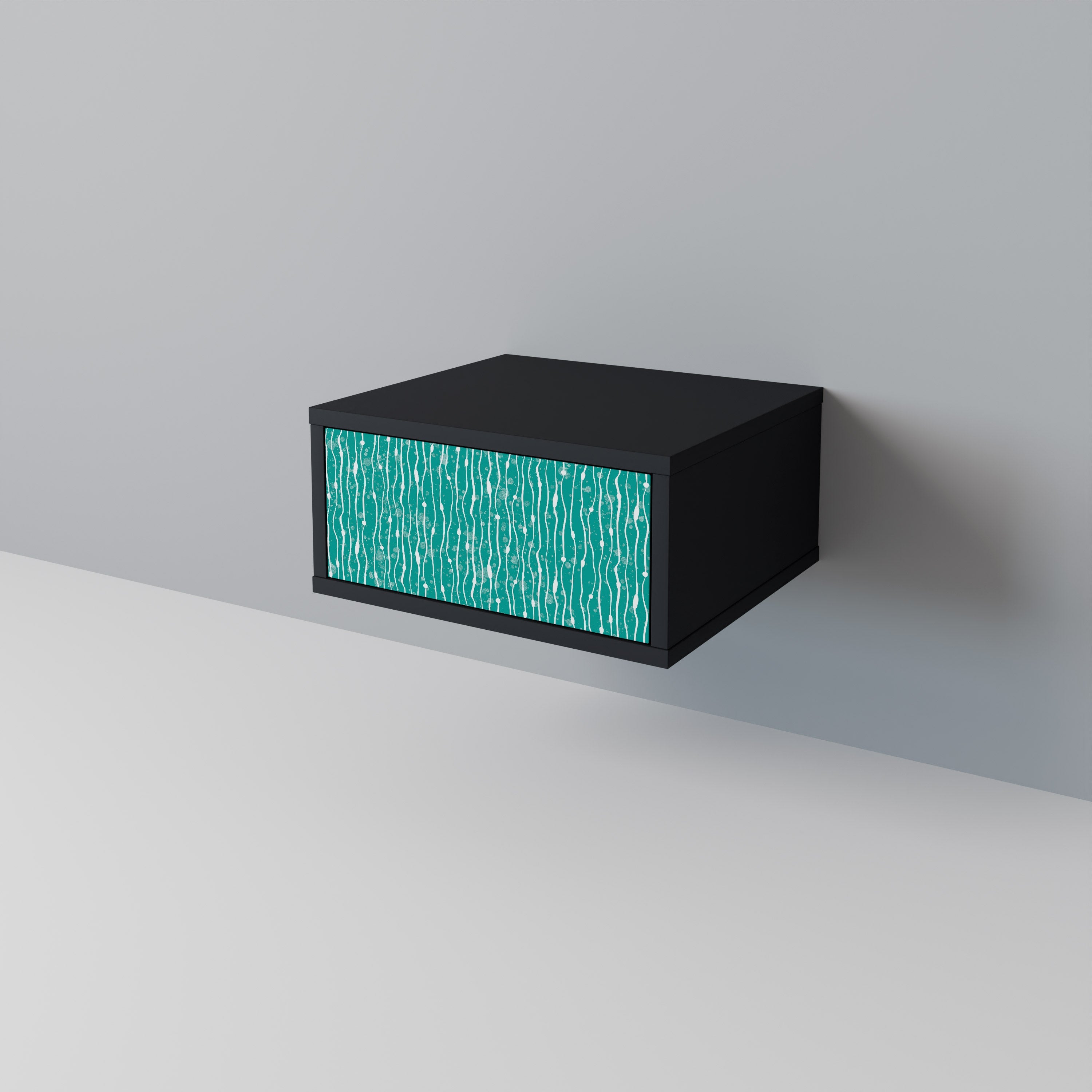 TURQUOISE RAIN Szafka nocna Czarna