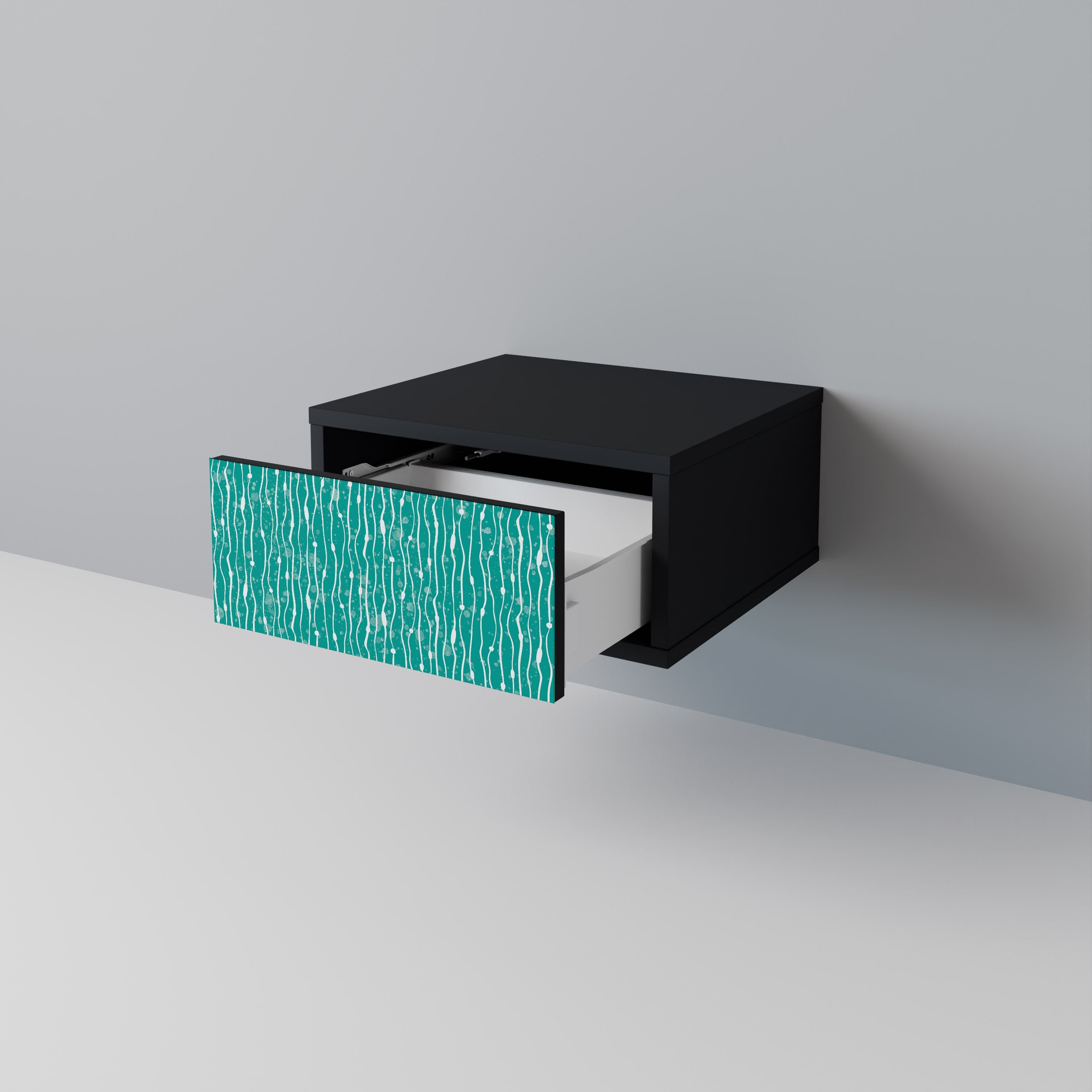 TURQUOISE RAIN Szafka nocna Czarna