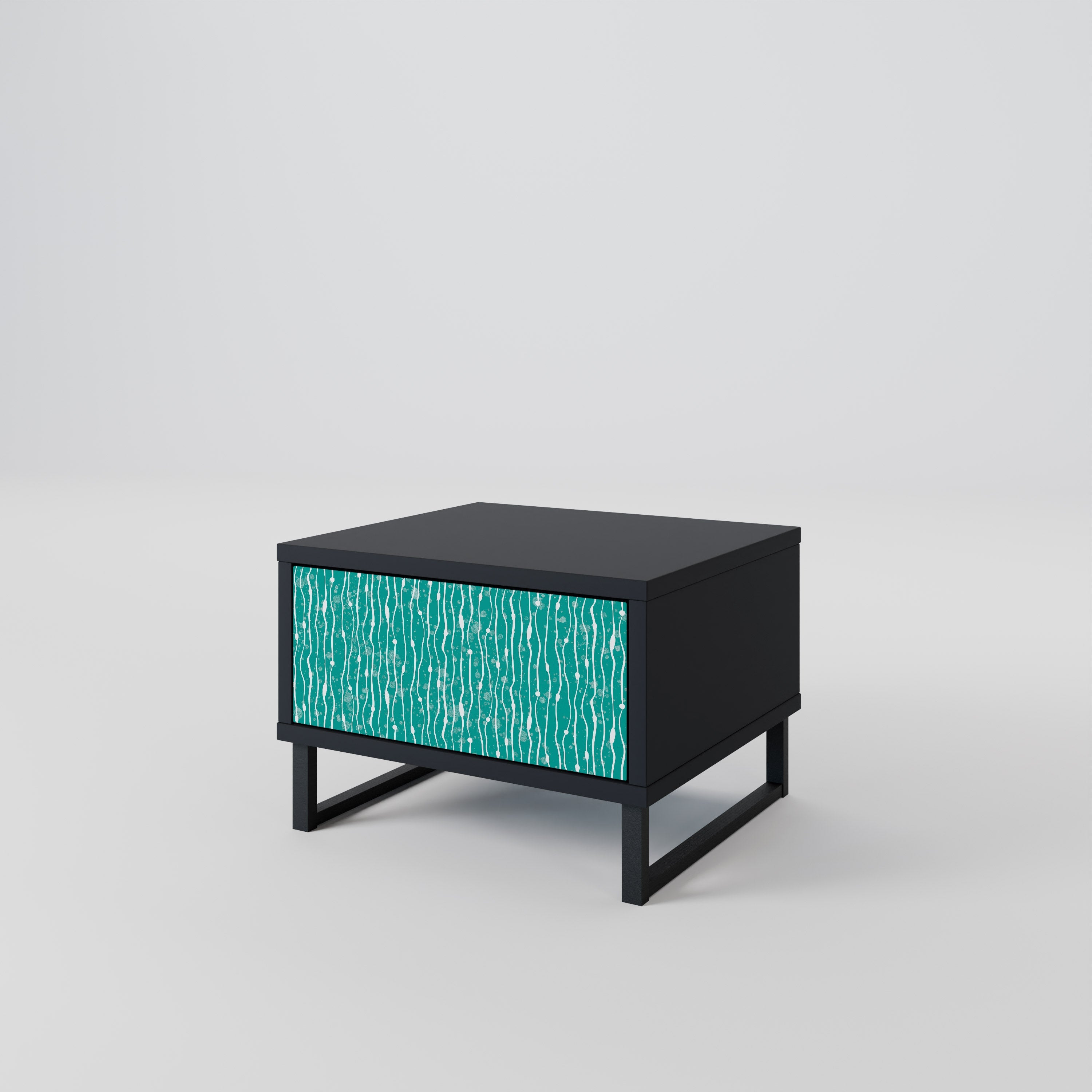 TURQUOISE RAIN Szafka nocna Czarna