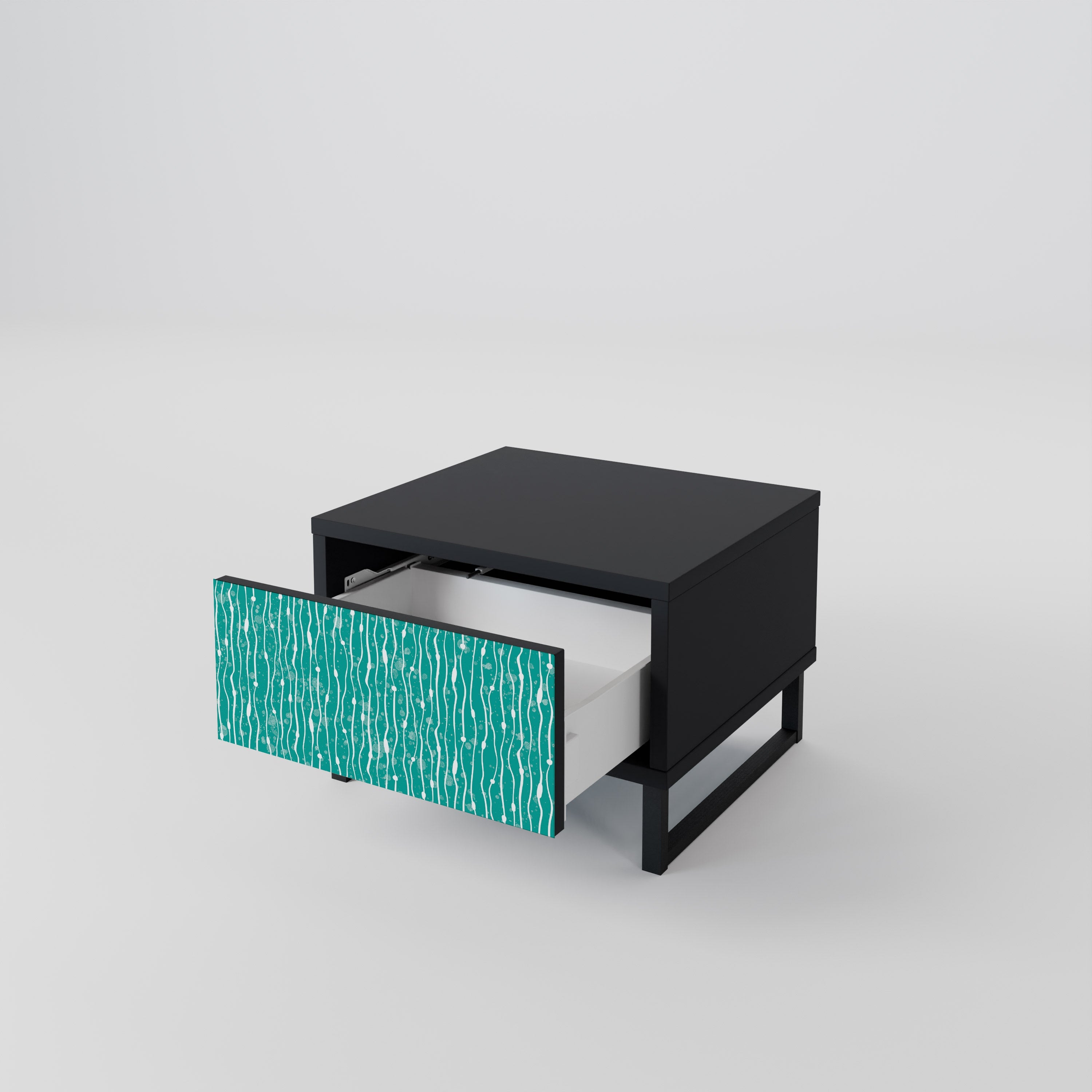 TURQUOISE RAIN Szafka nocna Czarna