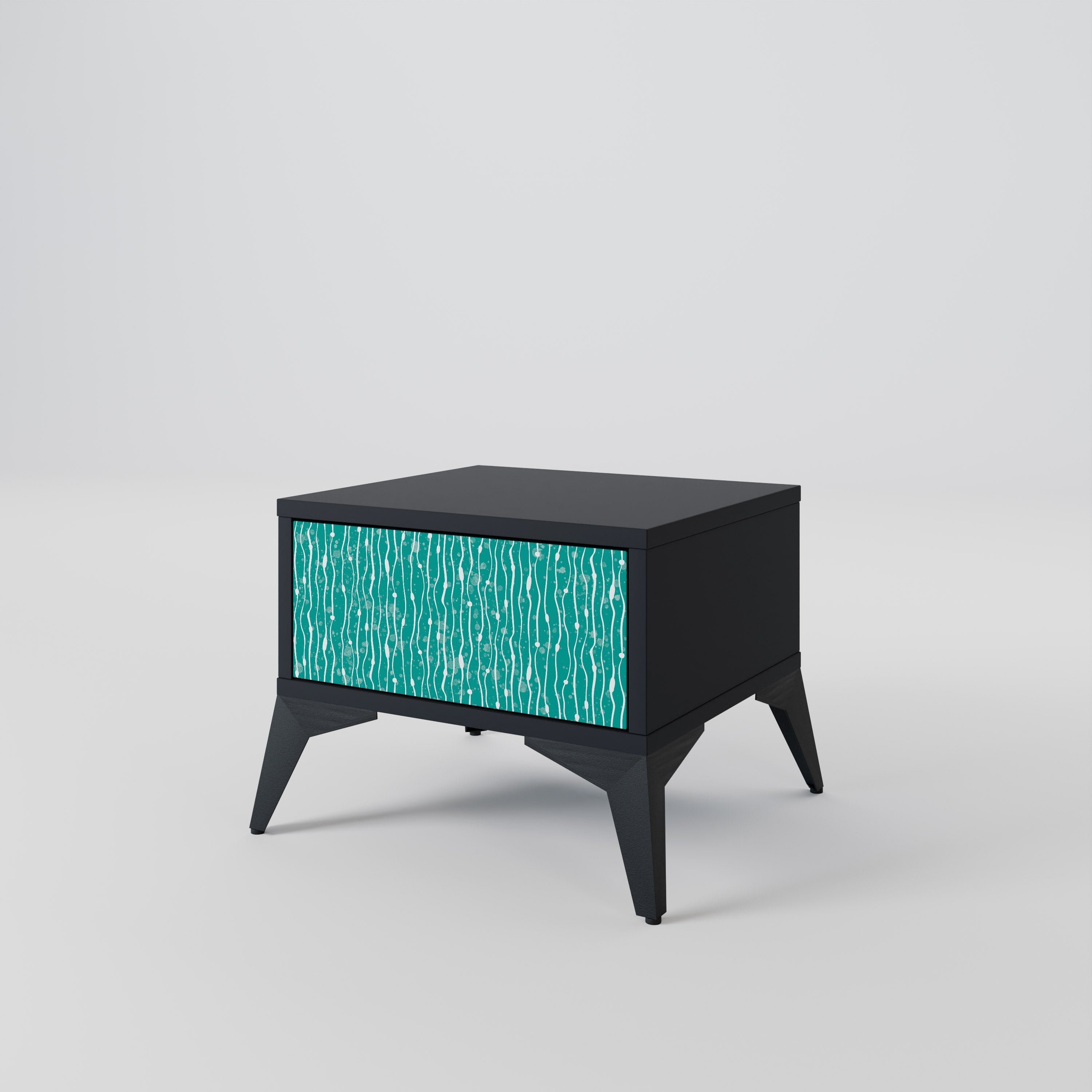 TURQUOISE RAIN Szafka nocna Czarna