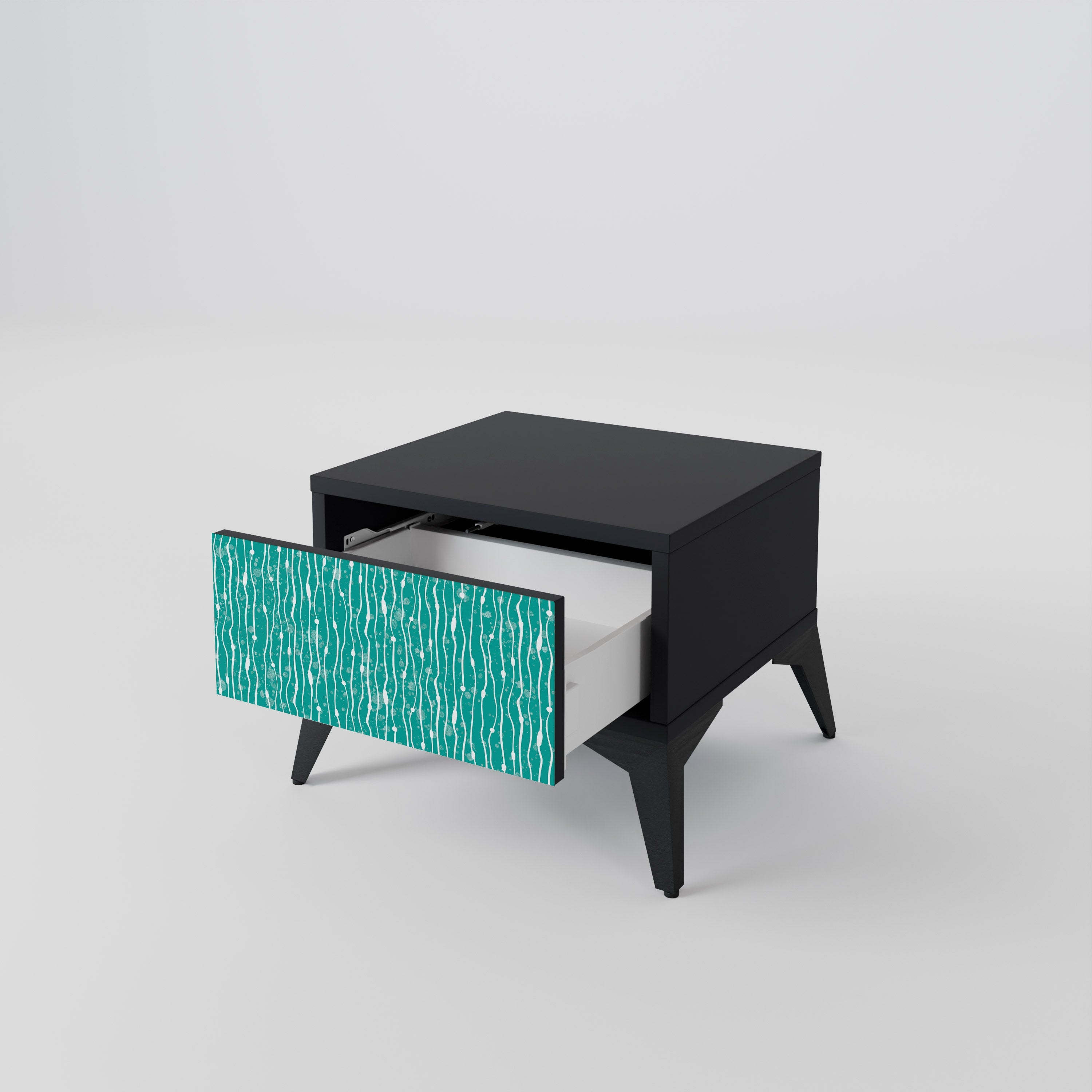 TURQUOISE RAIN Szafka nocna Czarna
