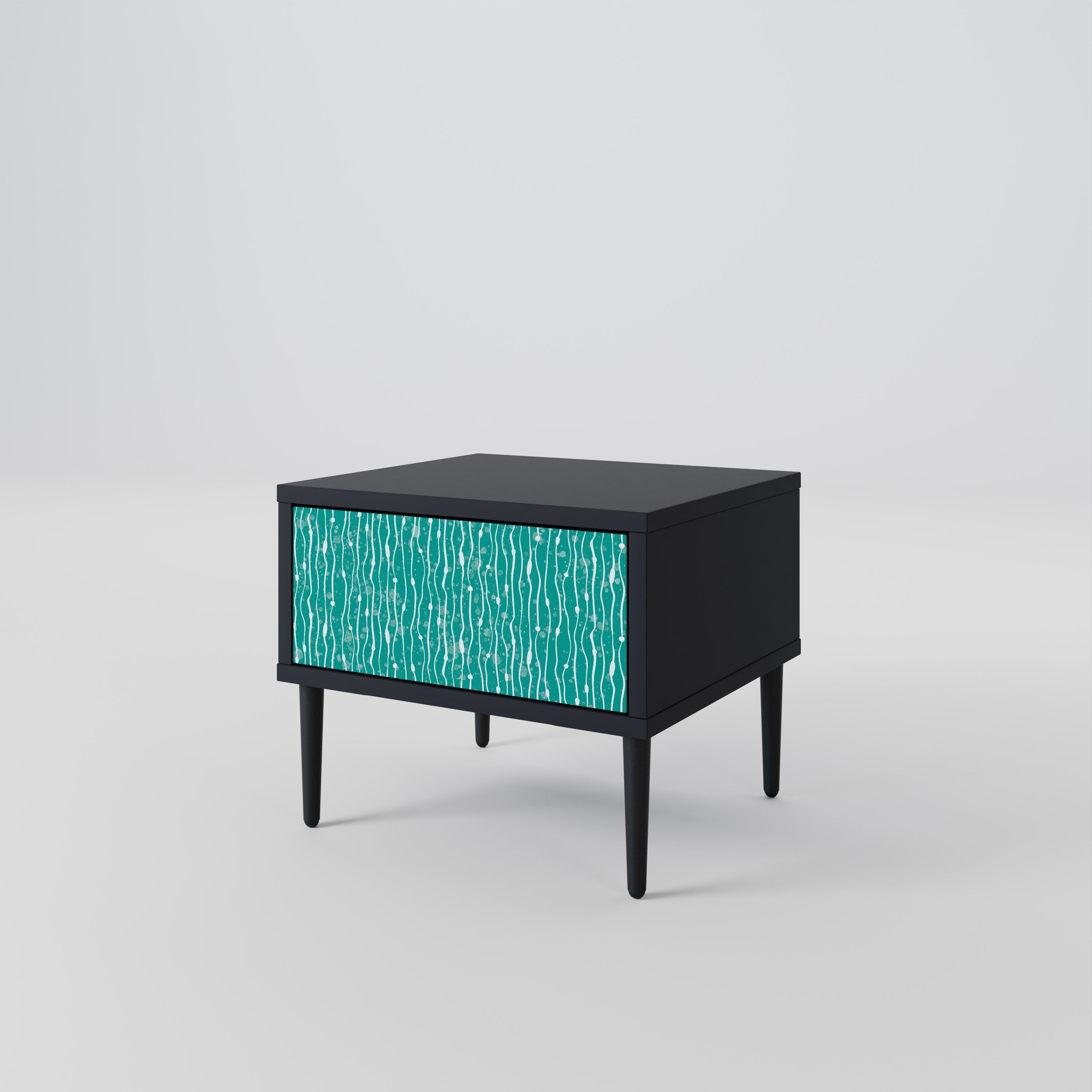 TURQUOISE RAIN Szafka nocna Czarna