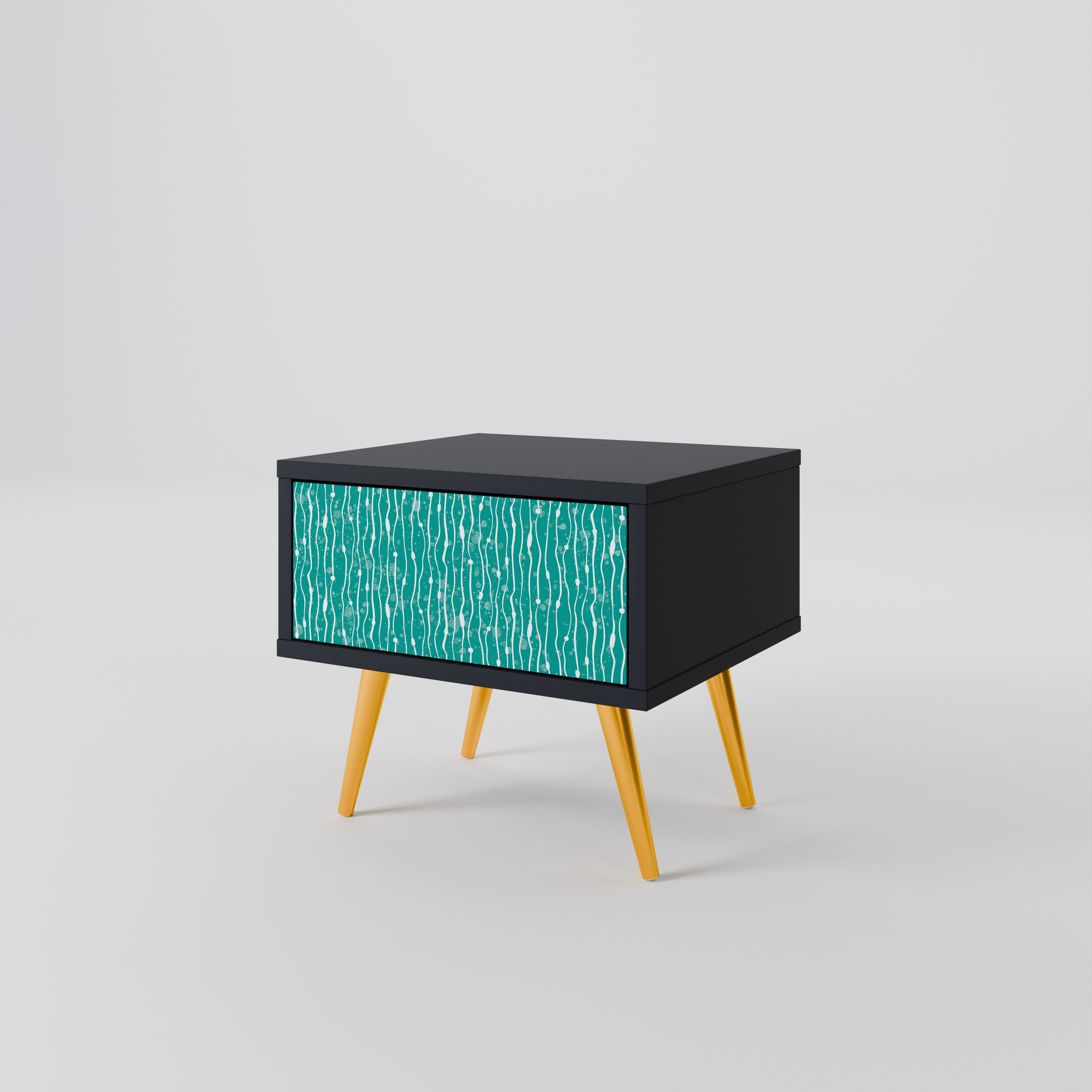 TURQUOISE RAIN Szafka nocna Czarna