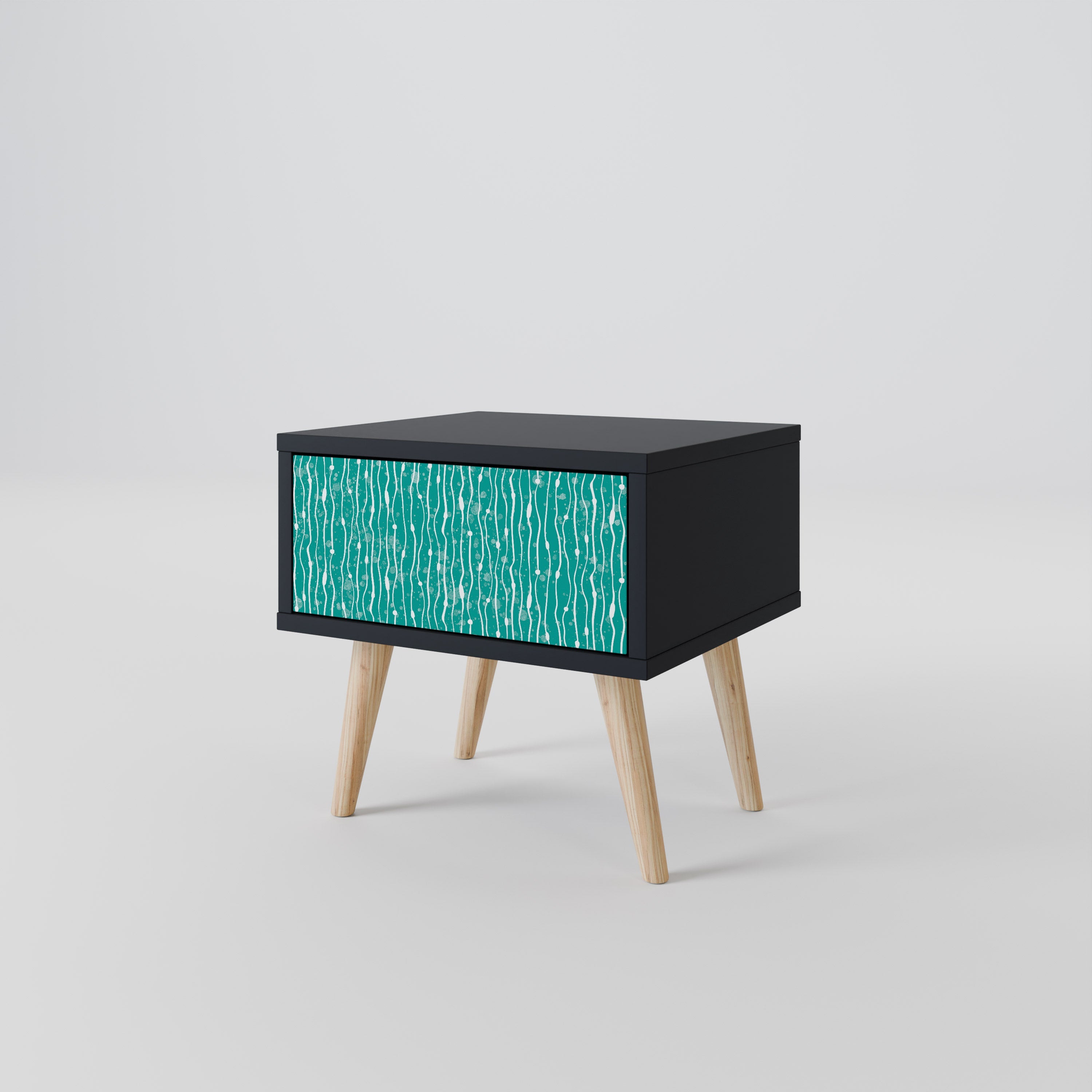 TURQUOISE RAIN Szafka nocna Czarna