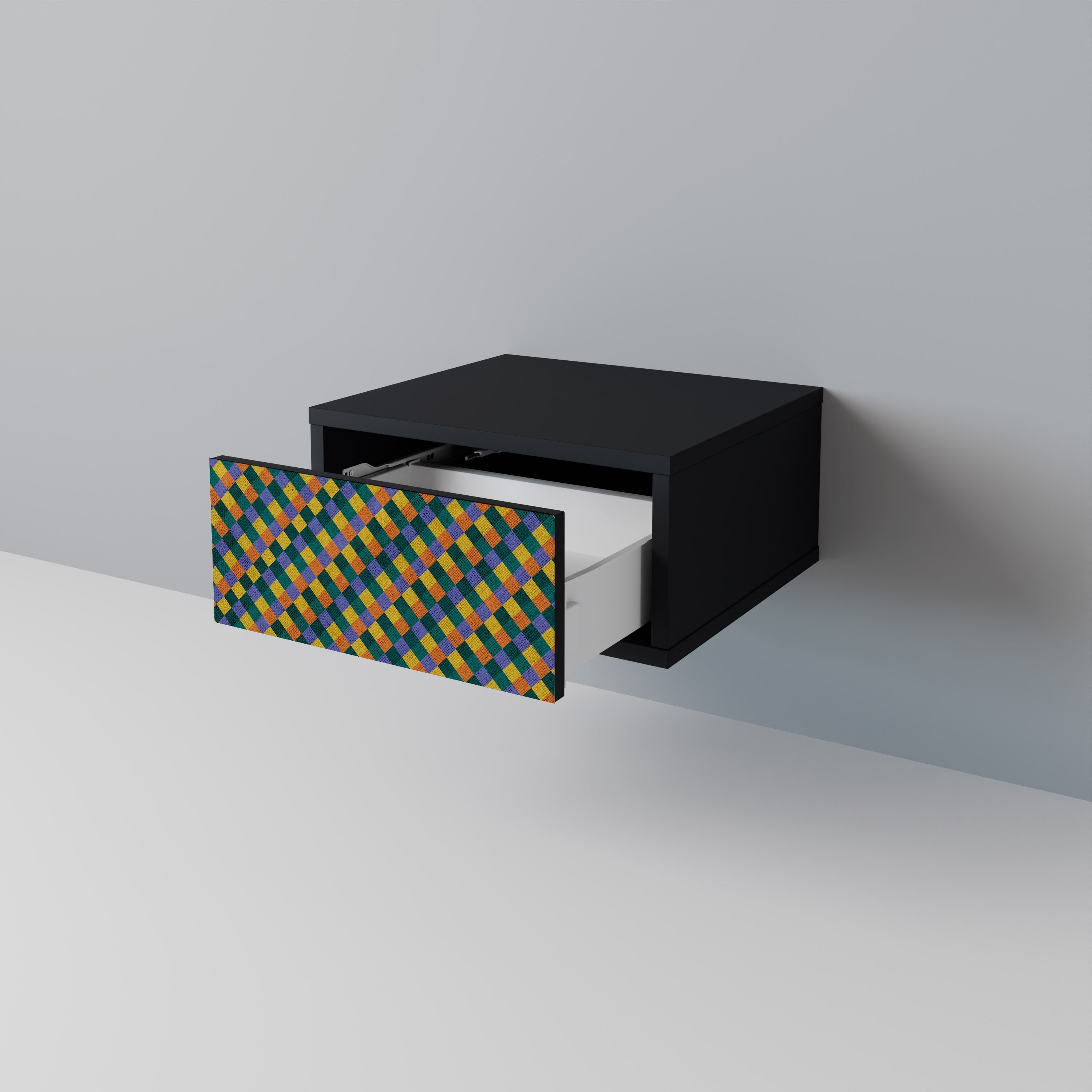 PAINTED SQUARES MIX Szafka nocna Czarna
