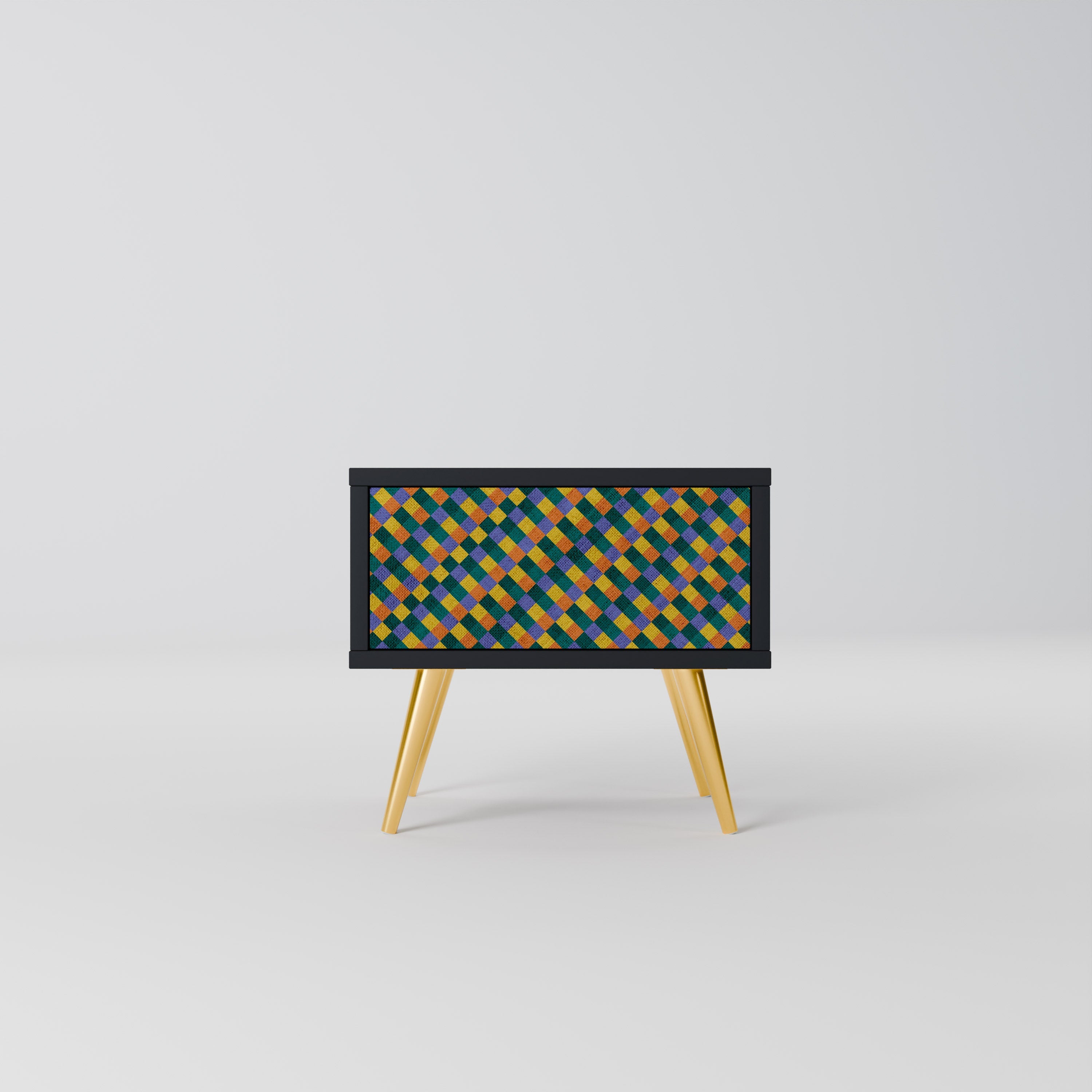 PAINTED SQUARES MIX Szafka nocna Czarna